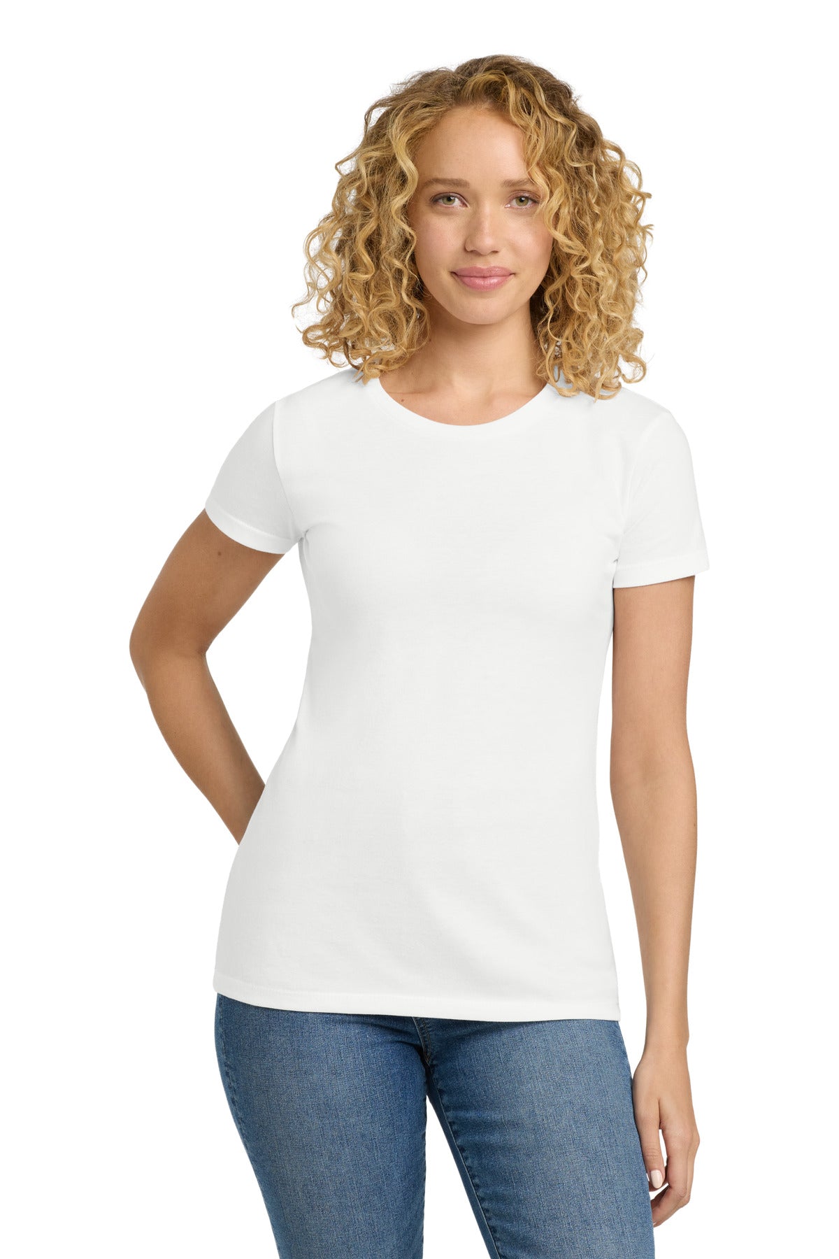 Next Level Apparel Women's CVC Tee. NL6610 in White