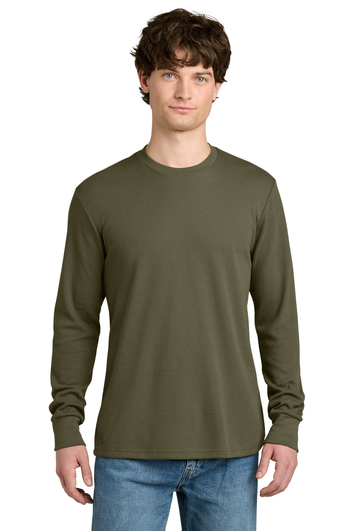 Next Level Apparel Ideal Thermal Long Sleeve Tee NL8211 in Military Green