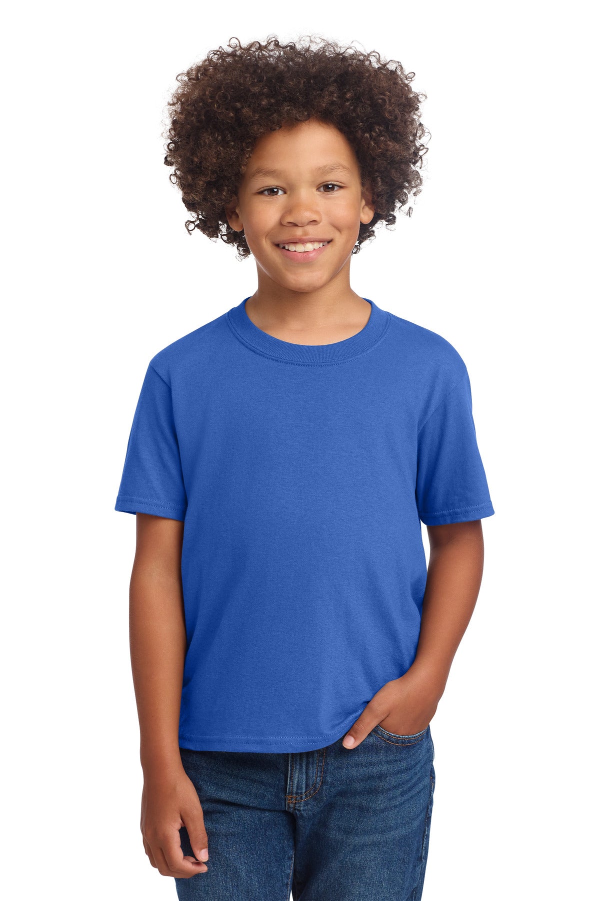 Port & Co Youth Core Cotton DTG Tee PC54YDTG in Royal