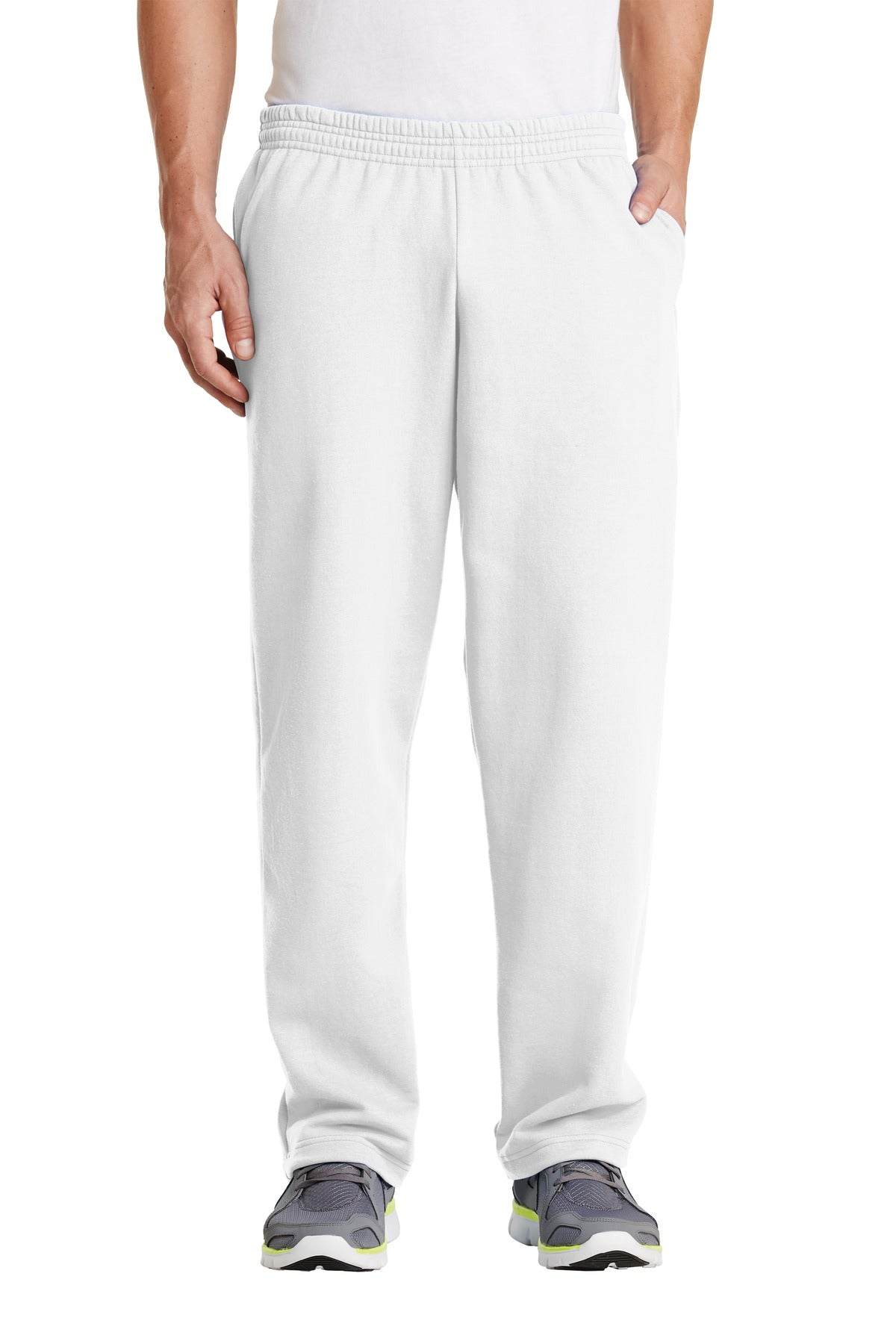 Port & Co Core Fleece Sweatpant with Pockets. PC78P in White