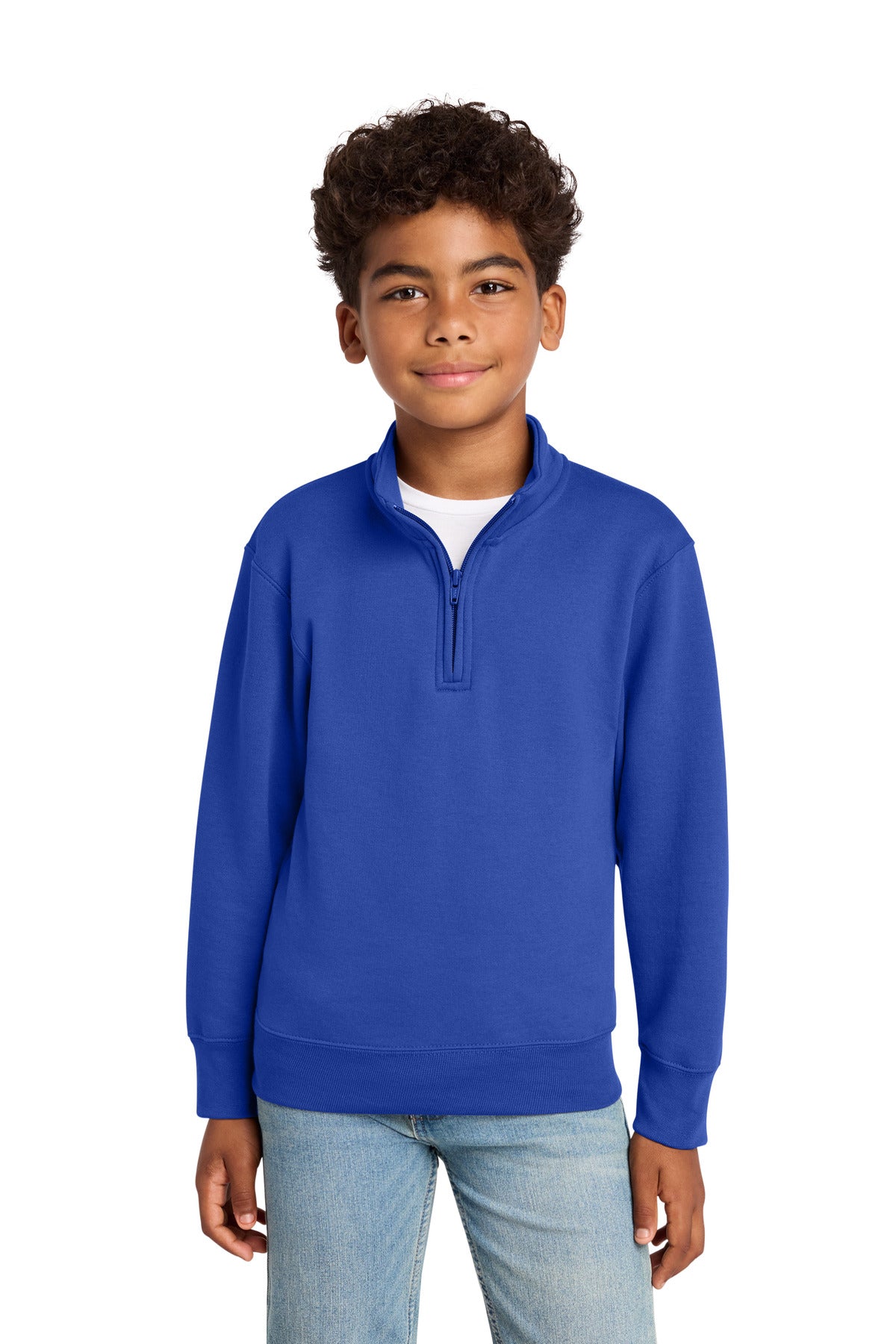 Port & Co Youth Core Fleece 1/4-Zip Pullover Sweatshirt PC78YQ in True Royal