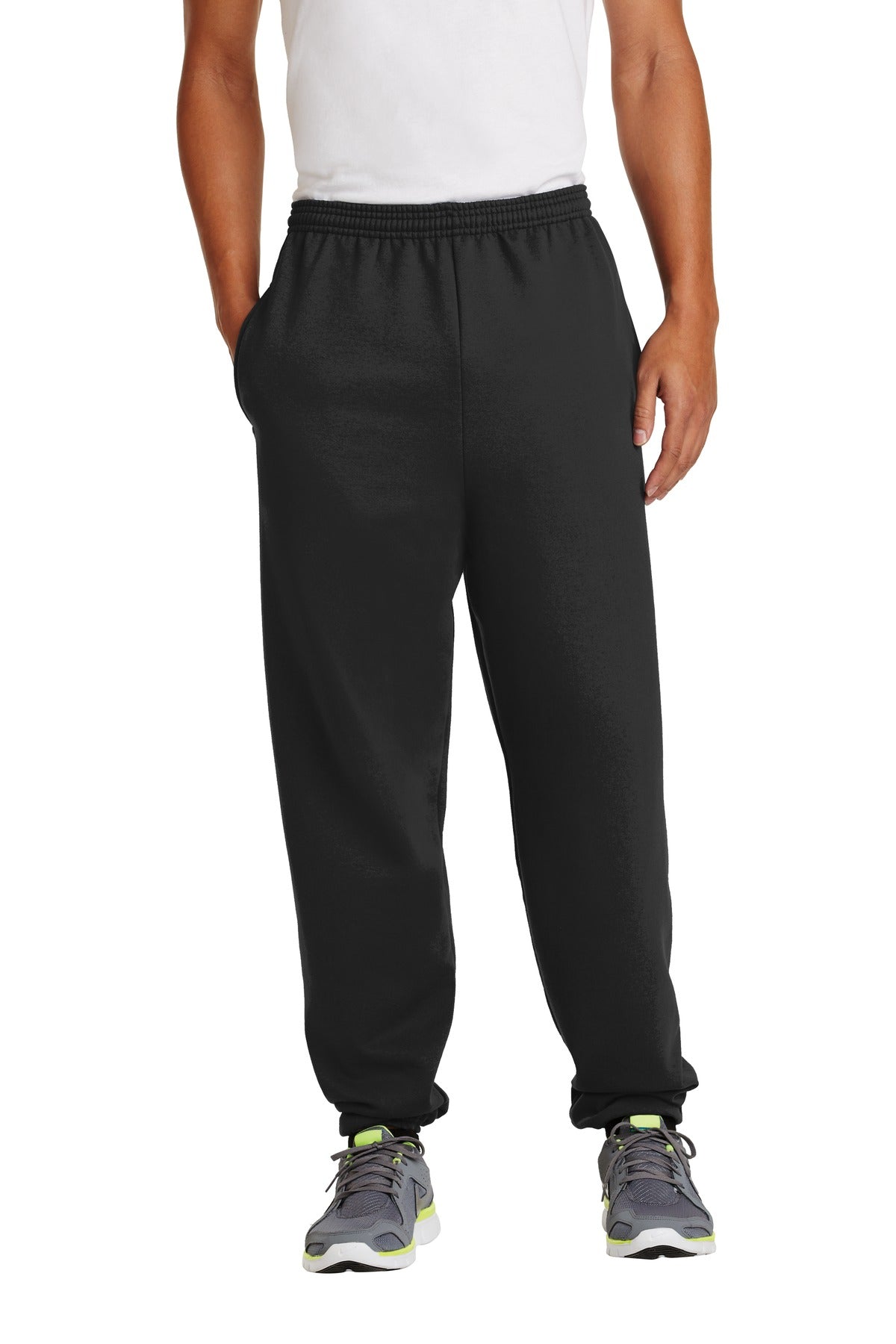 Port & Co Essential Fleece Sweatpant with Pockets. PC90P in Jet Black
