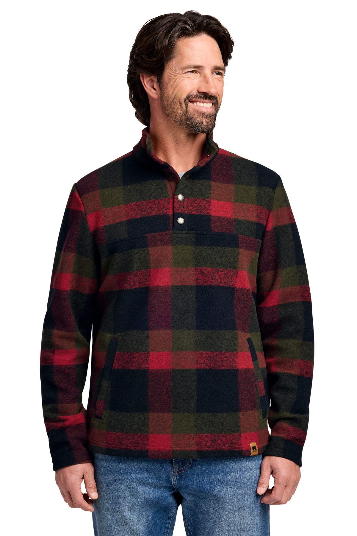 Russell Outdoors Basin Snap Pullover RU551 RU551 in Red Plaid