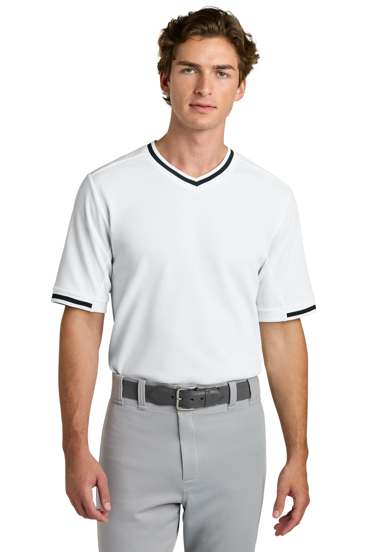 Sport-Tek Tough Mesh V-Neck Baseball Jersey ST221 in White