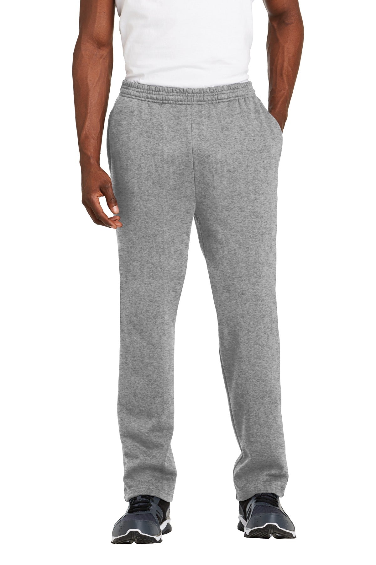 Sport-Tek Open Bottom Sweatpant. ST257 in Vintage Heather