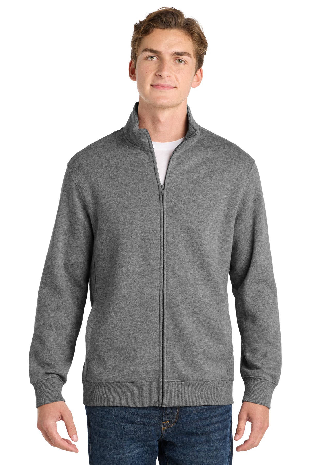 Sport-Tek Full-Zip Sweatshirt. ST259 in Vintage Heather