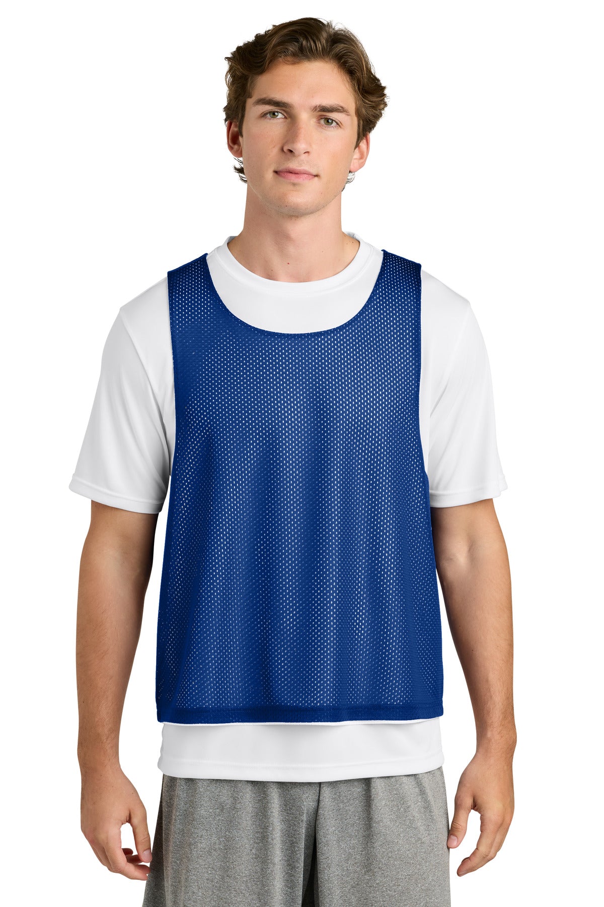 Sport-Tek Lacrosse Reversible Pinnie ST512 in True Royal/ White