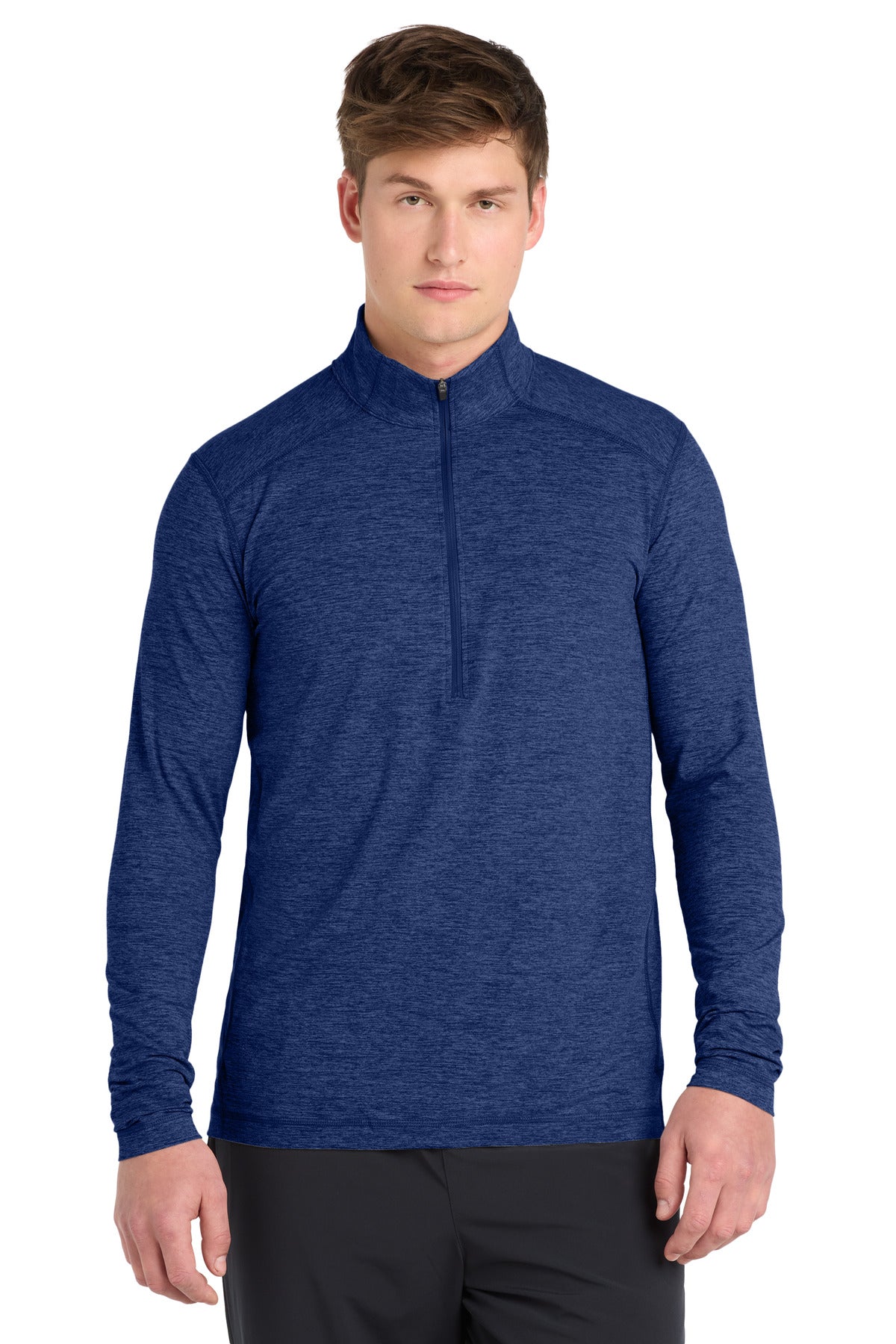 Sport-Tek Exchange 1.5 Long Sleeve 1/2-Zip. ST711 in True Royal Heather