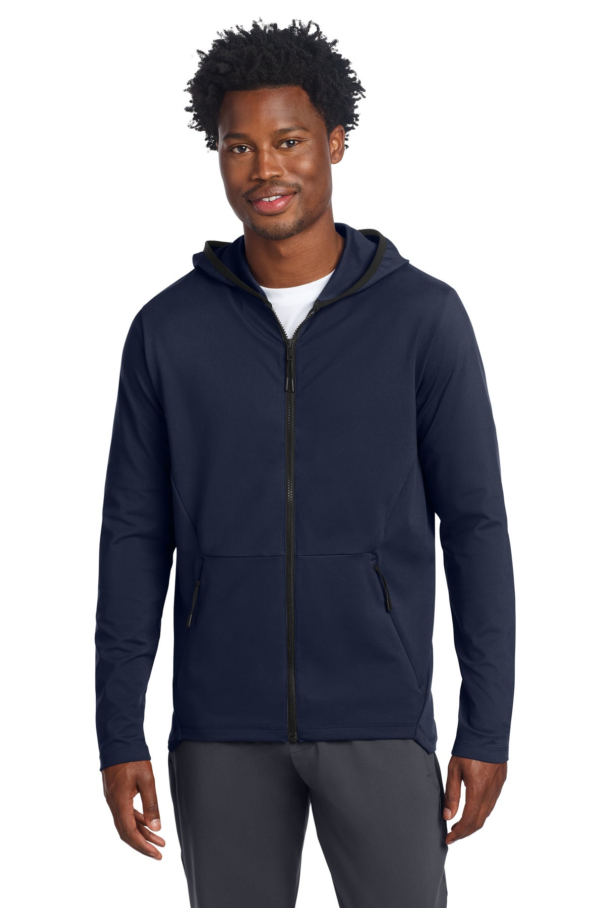 Sport-Tek Circuit Hooded Full-Zip ST870 in True Navy