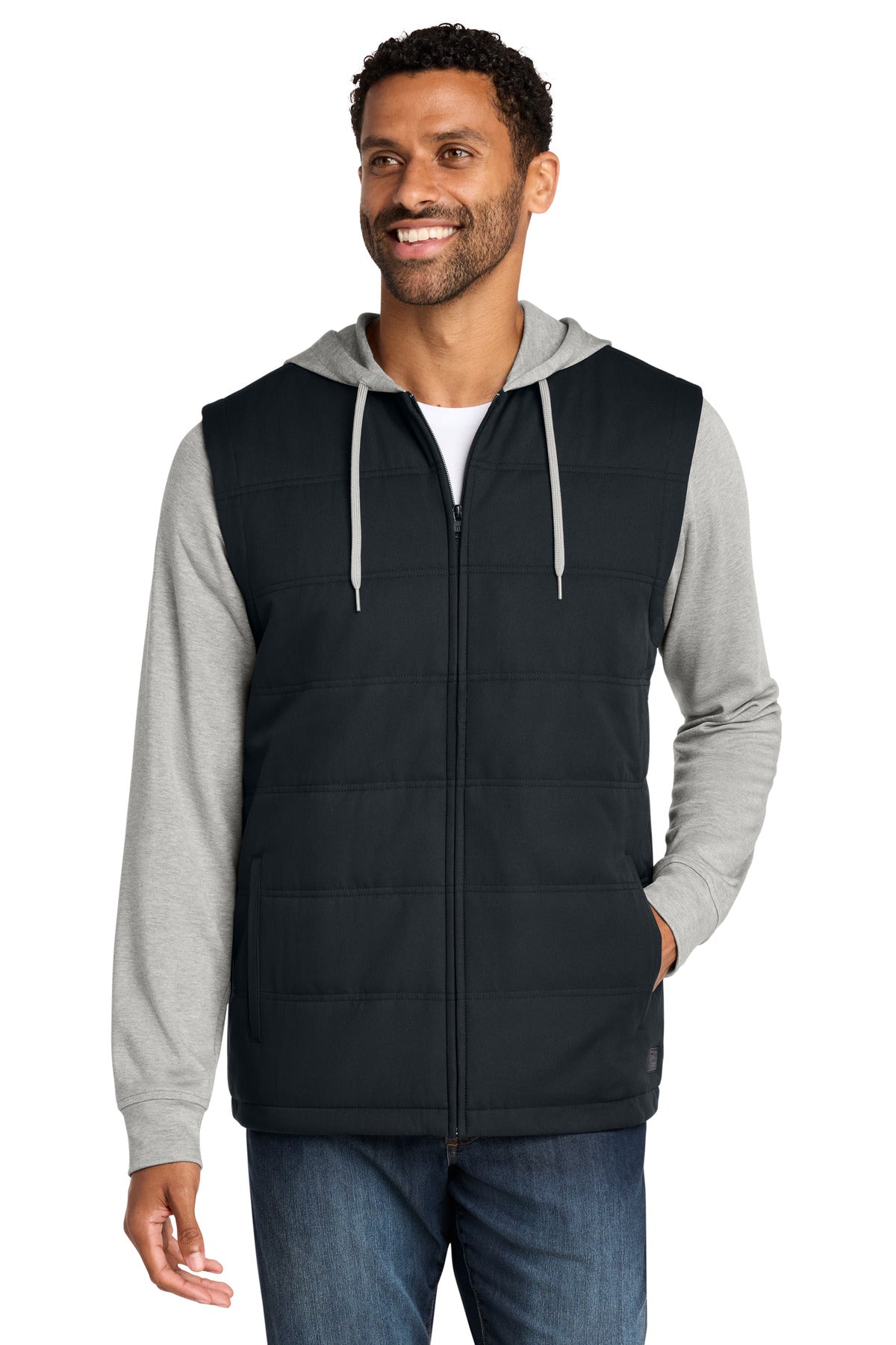 TravisMathew Tides Up Hooded Jacket TM1MZ336 in Black/ Grey Heather