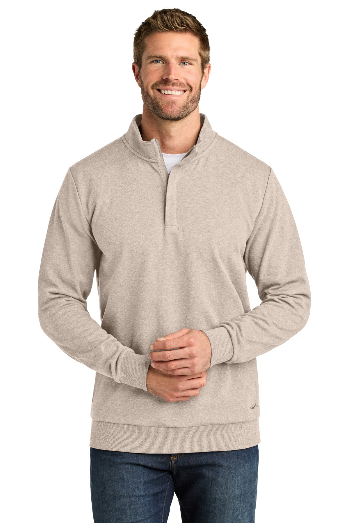 TravisMathew Ocean Villa 1/4-Zip TMA41421 in Natural Heather