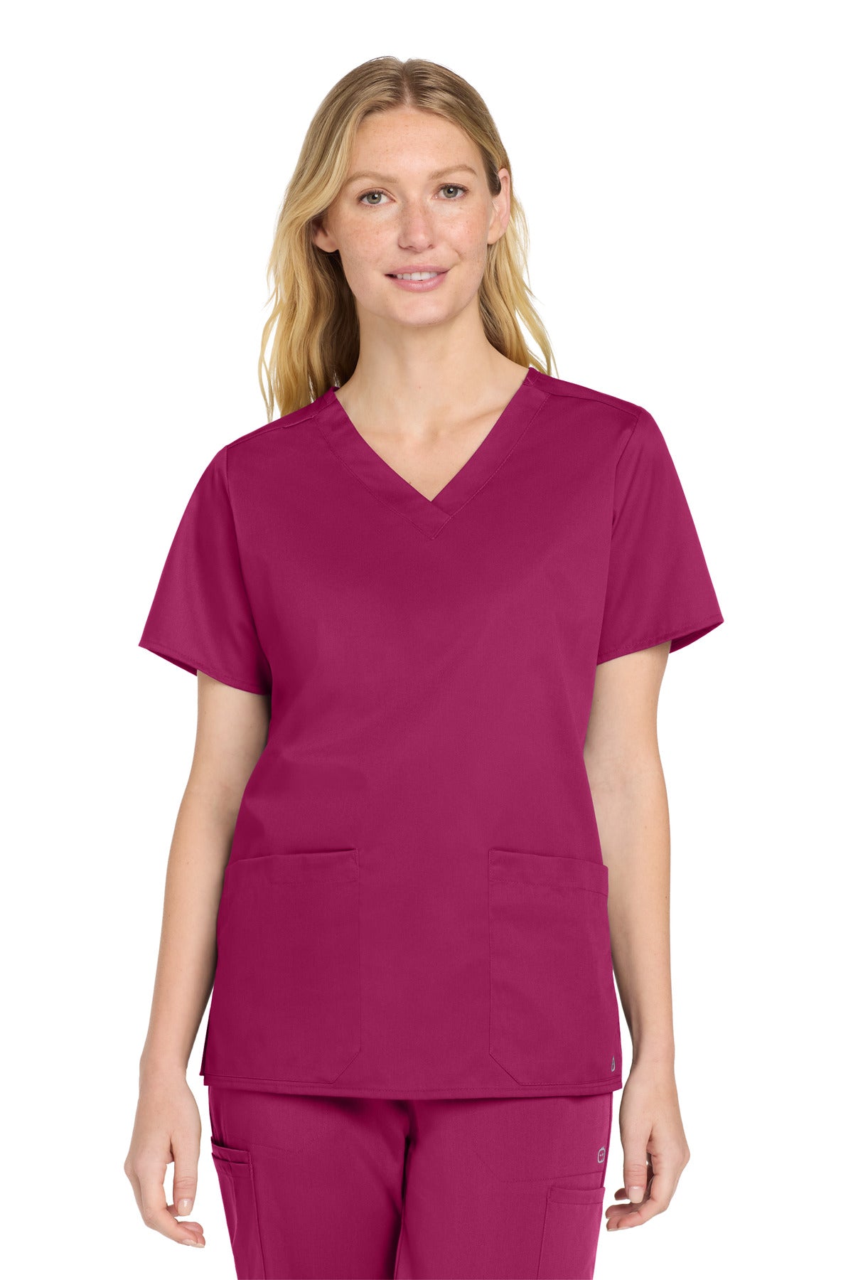 Wink Women's WorkFlex V-Neck Top WW4560 in Wine