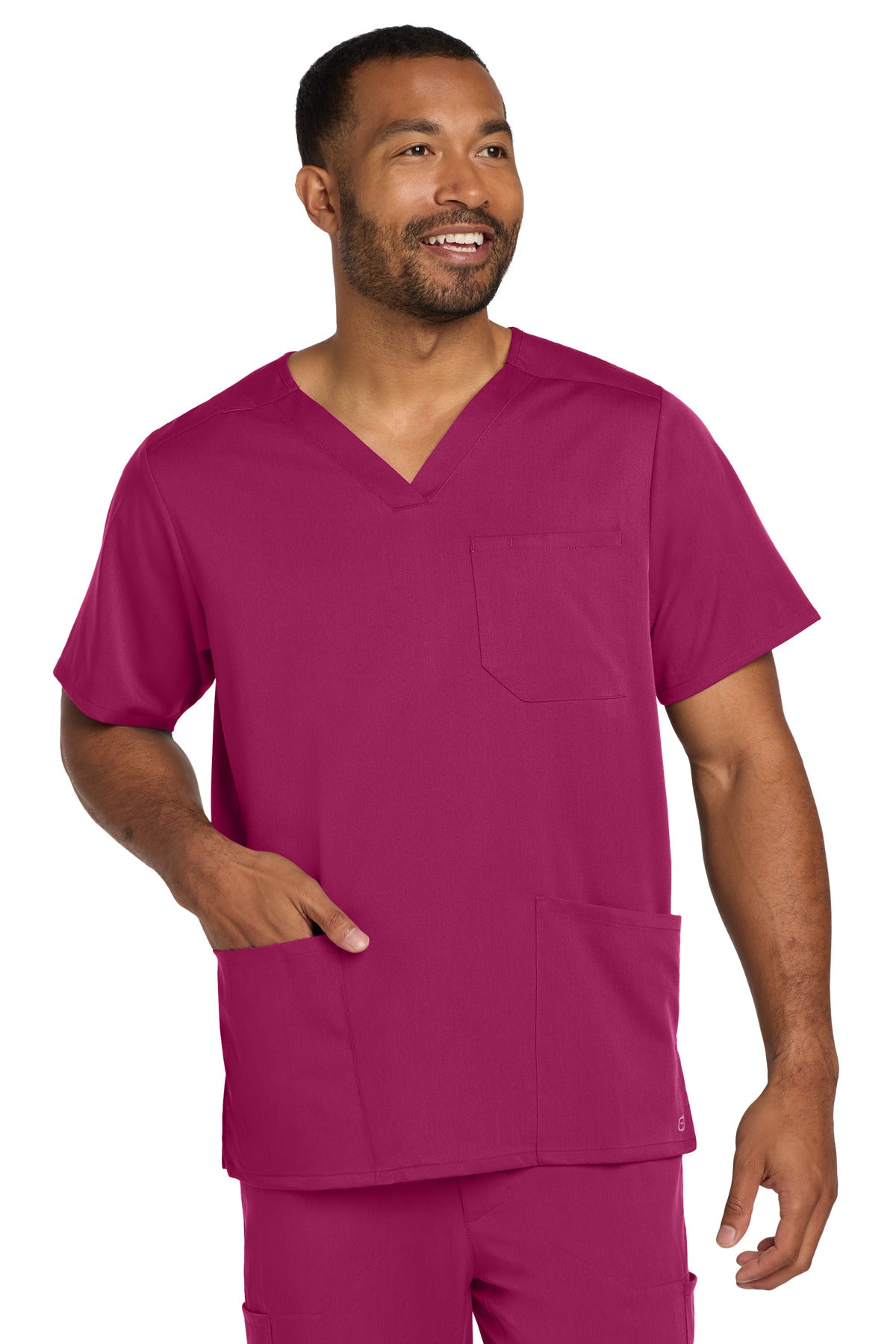 Wink Men's Premiere Flex V-Neck Top WW5068 in Wine