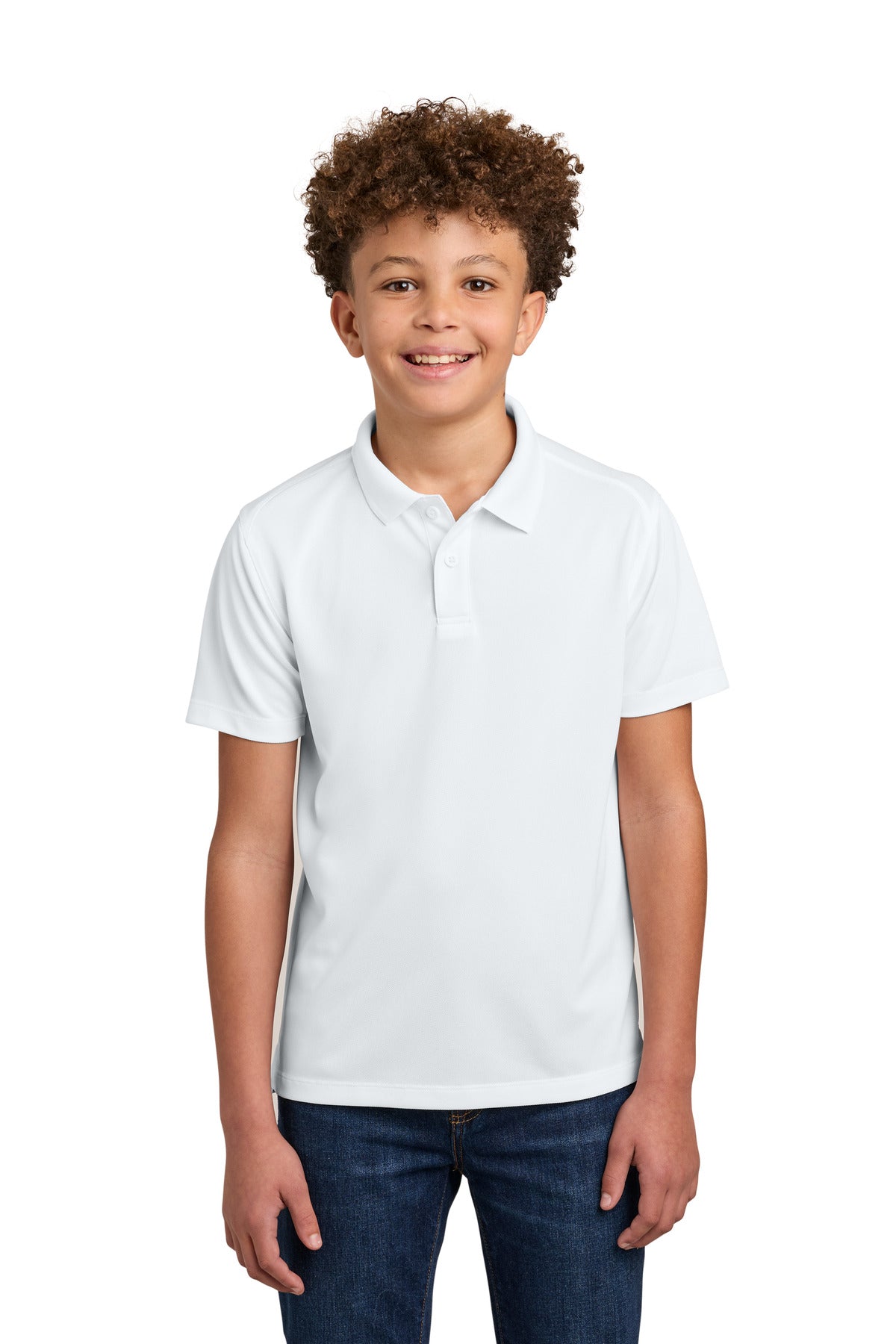 Port Authority Youth Wearever Performance Pique Polo Y240 in White