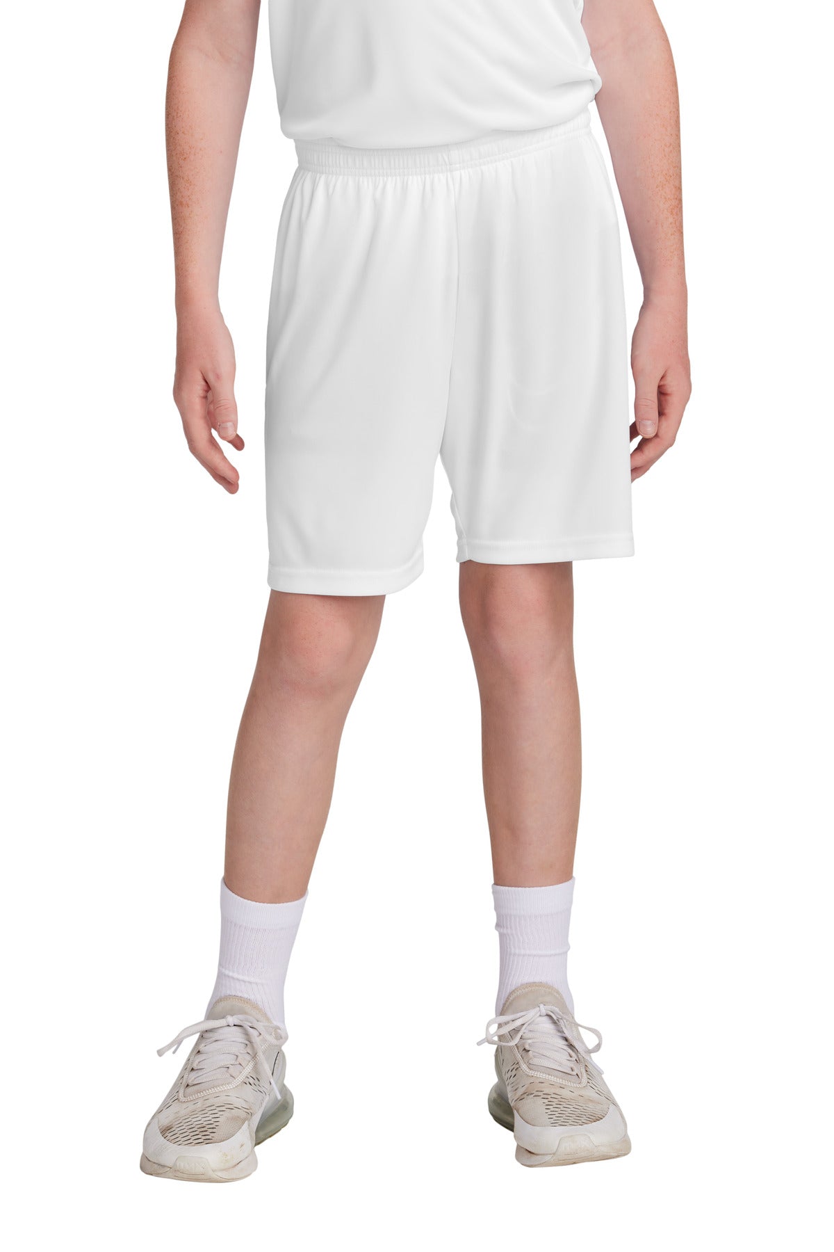 Sport-Tek Youth Competitor United 5 Short YST103 in White/ White