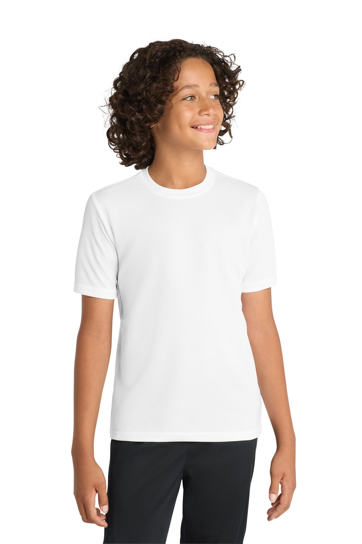 Sport-Tek Youth PosiCharge RacerMesh Tee. YST340 in White