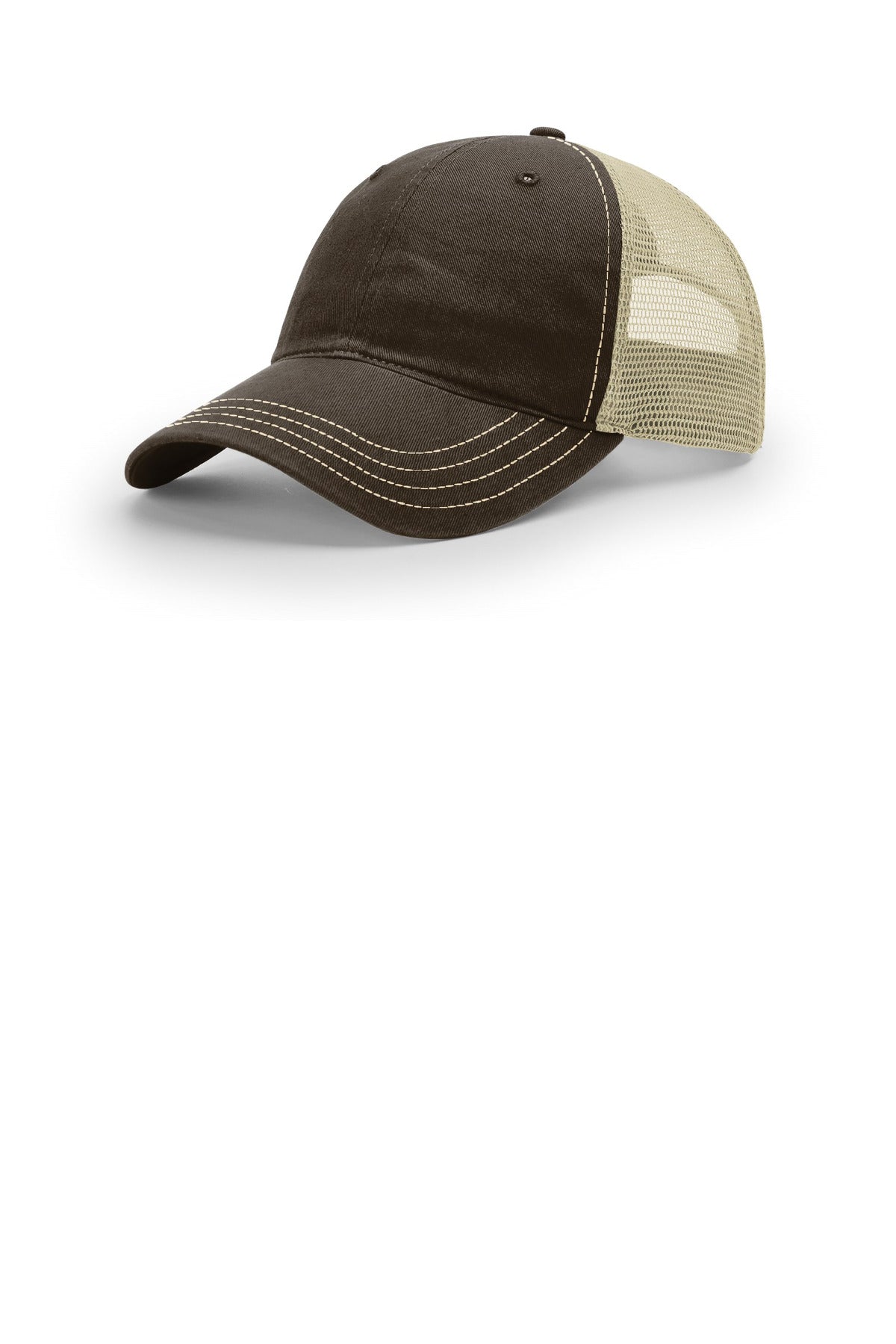 Richardson Garment Washed Trucker 111 in Brown/ Khaki