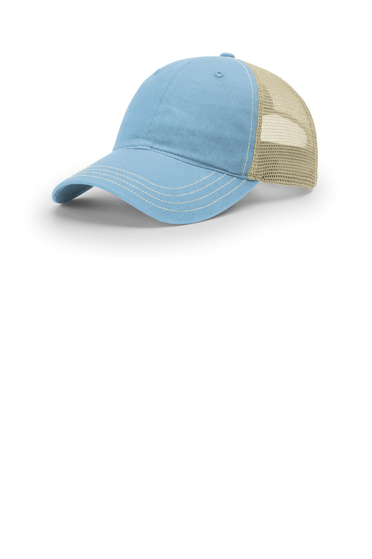 Richardson Garment Washed Trucker 111 in Columbia Blue/ Khaki