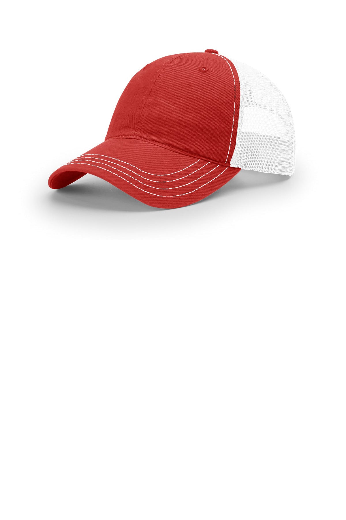 Richardson Garment Washed Trucker 111 in Red/ White