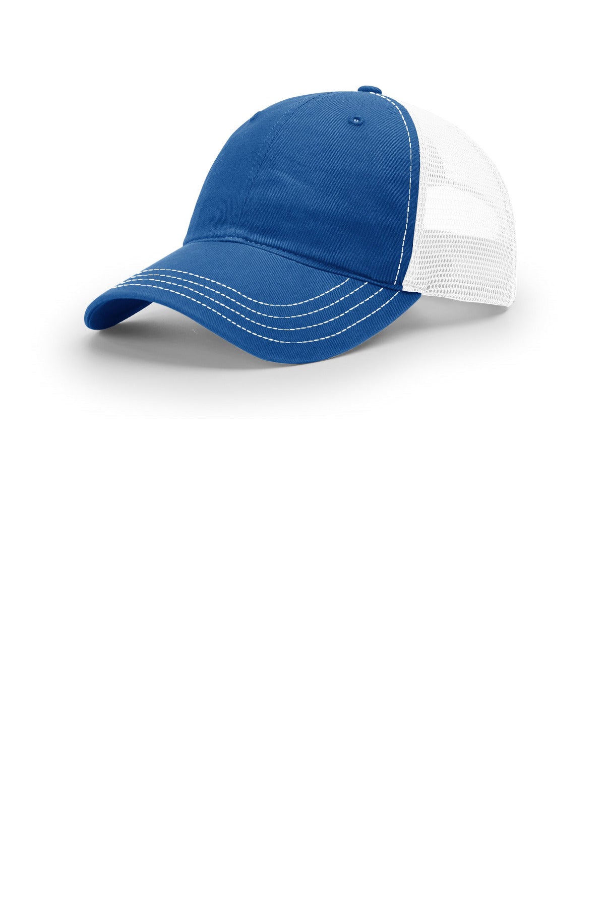 Richardson Garment Washed Trucker 111 in Royal/ White