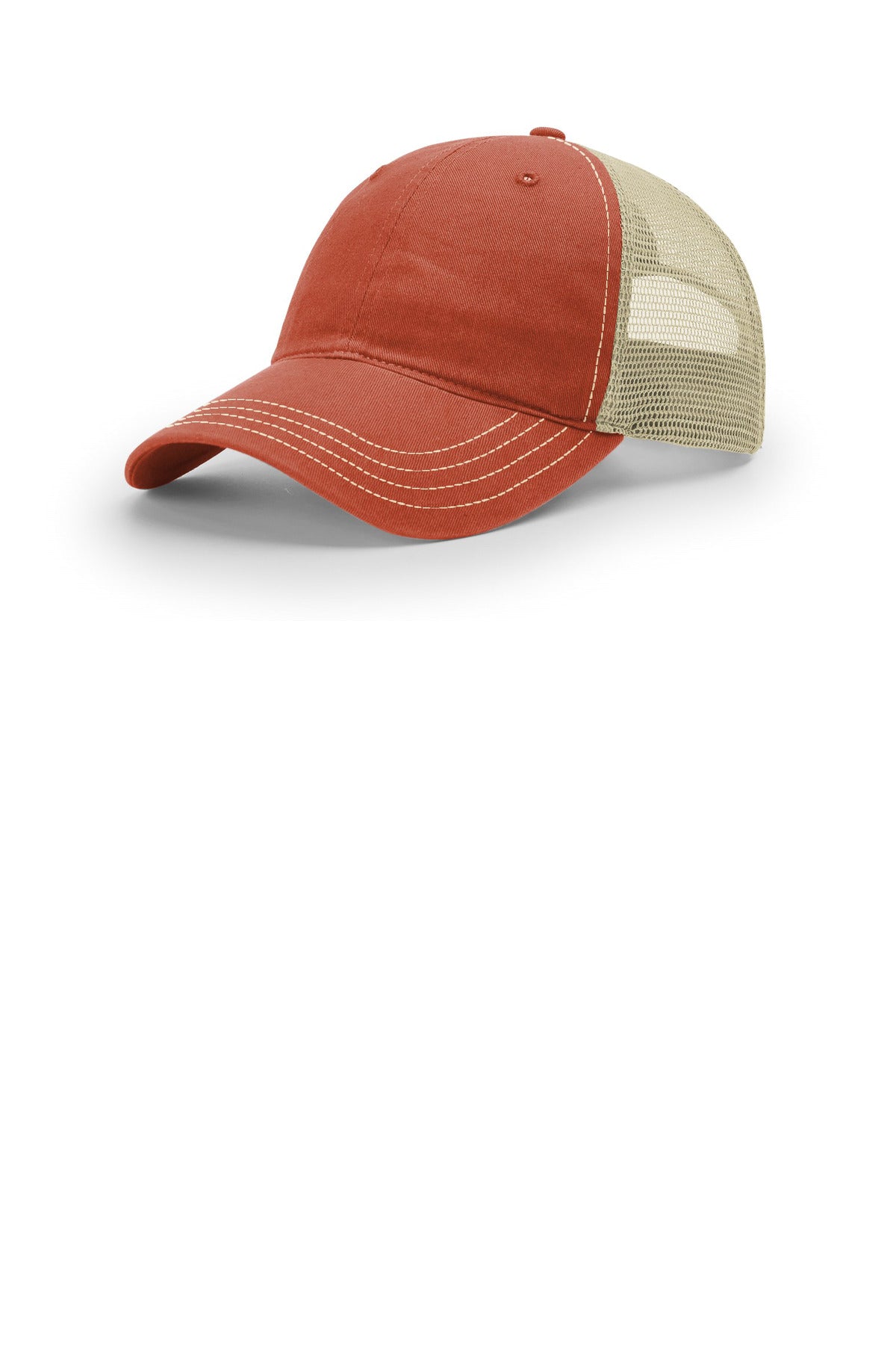 Richardson Garment Washed Trucker 111 in T Orange/ Khaki
