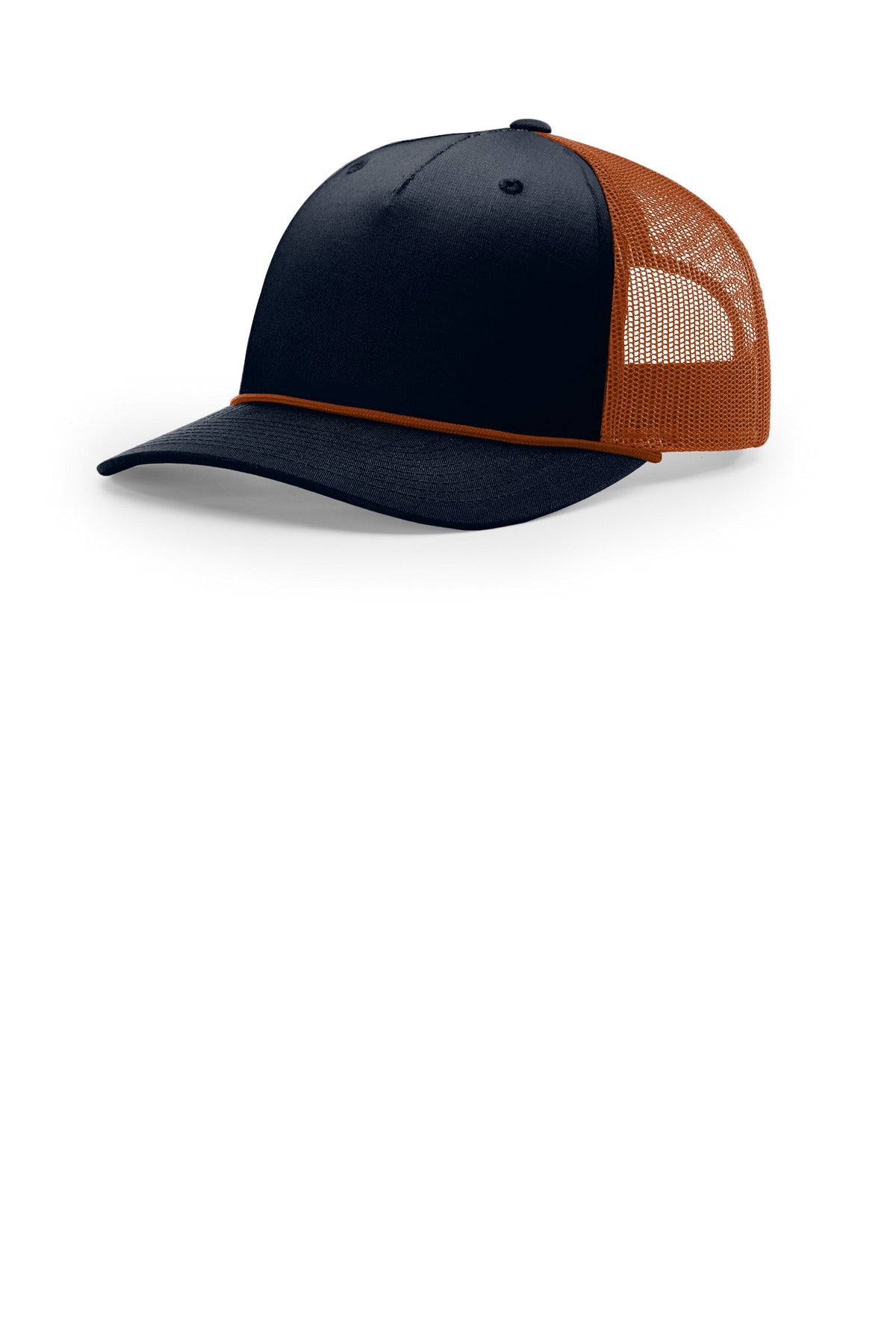 Richardson Five-Panel with Rope 112FPR in Navy/ Dark Orange/ Dark Orange