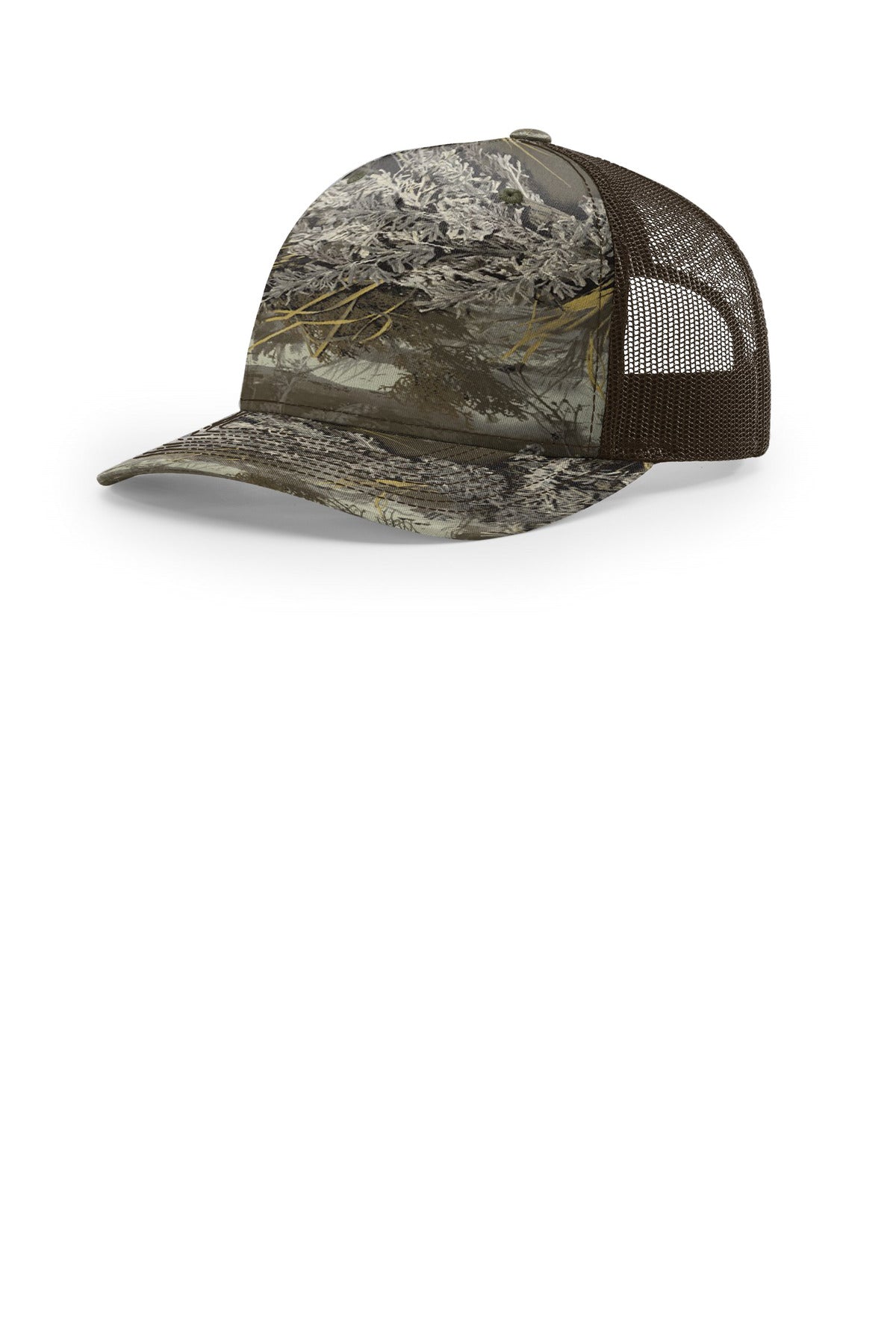 Richardson Printed Five-Panel Trucker 112PFP in Realtree Max-1 Xt/ Brown