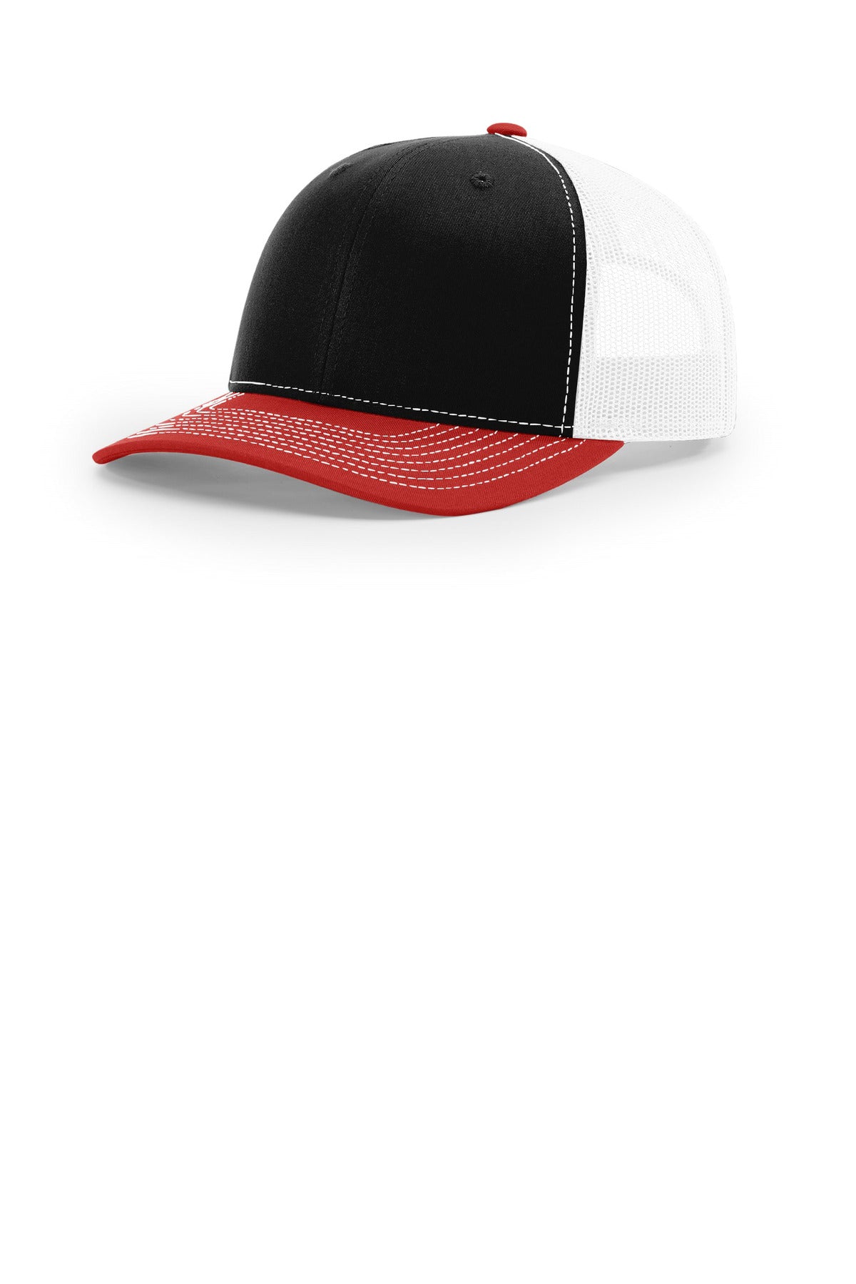 Richardson Trucker Cap 112 in Black/ White/ Red