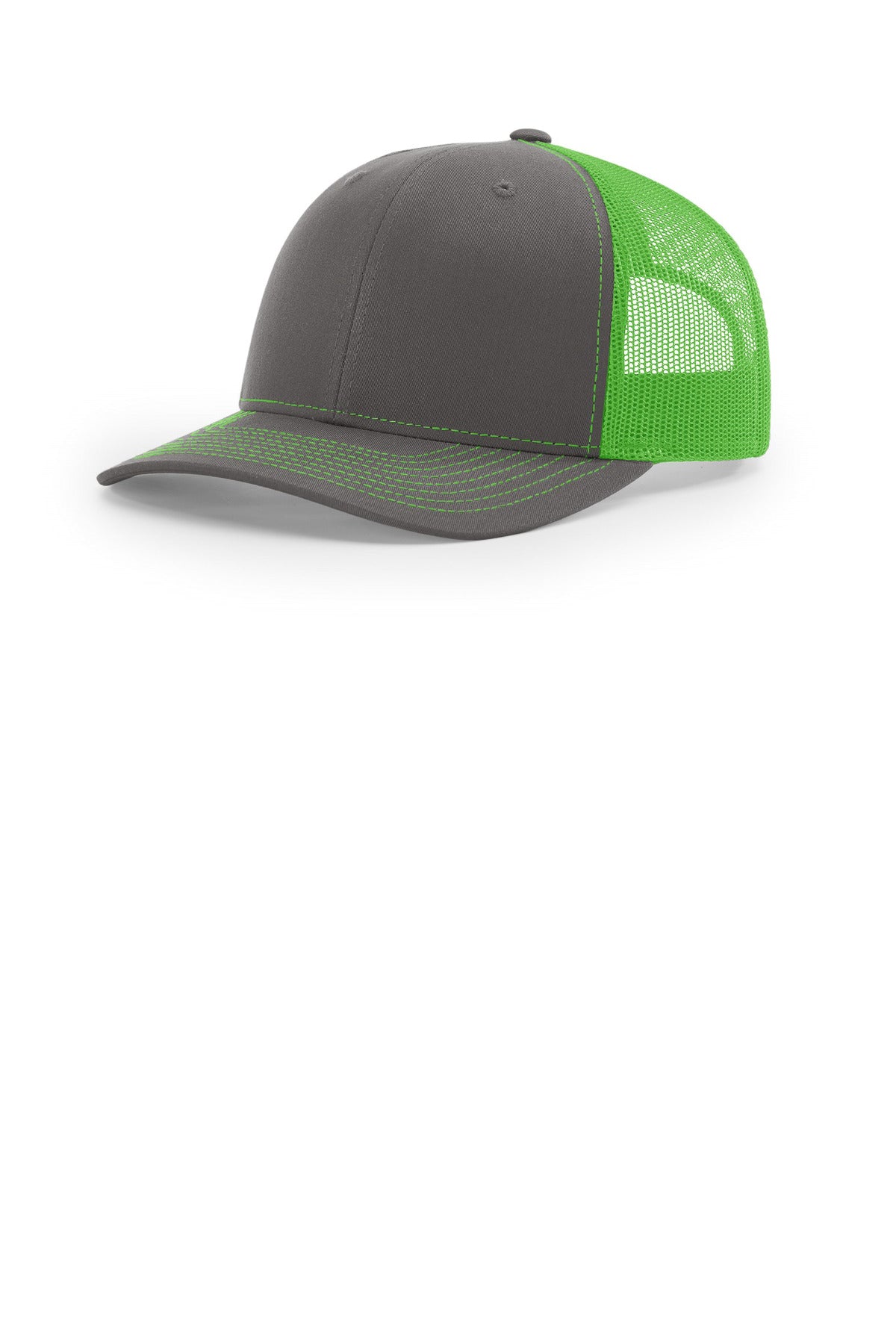 Richardson Trucker Cap 112 in Charcoal/ Neon Green