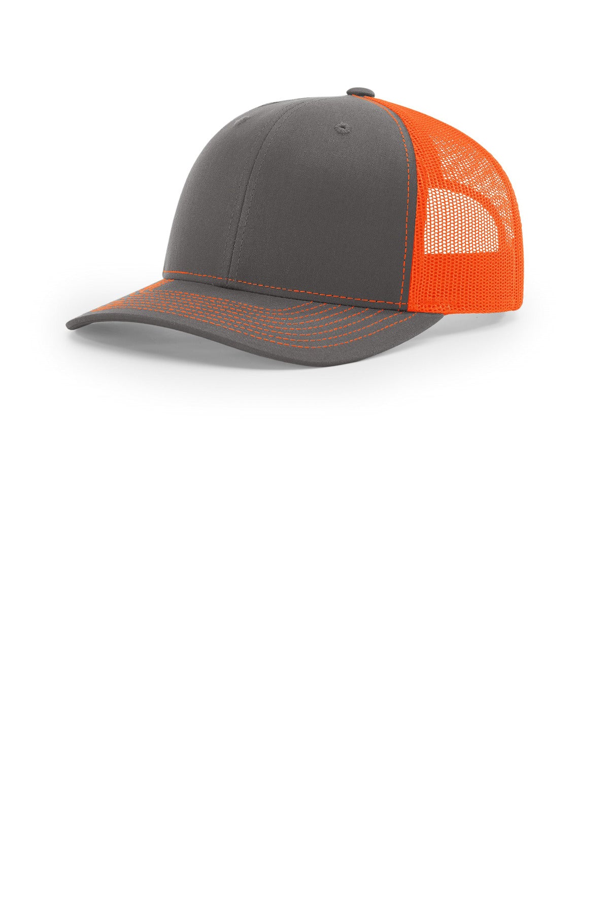 Richardson Trucker Cap 112 in Charcoal/ Neon Orange