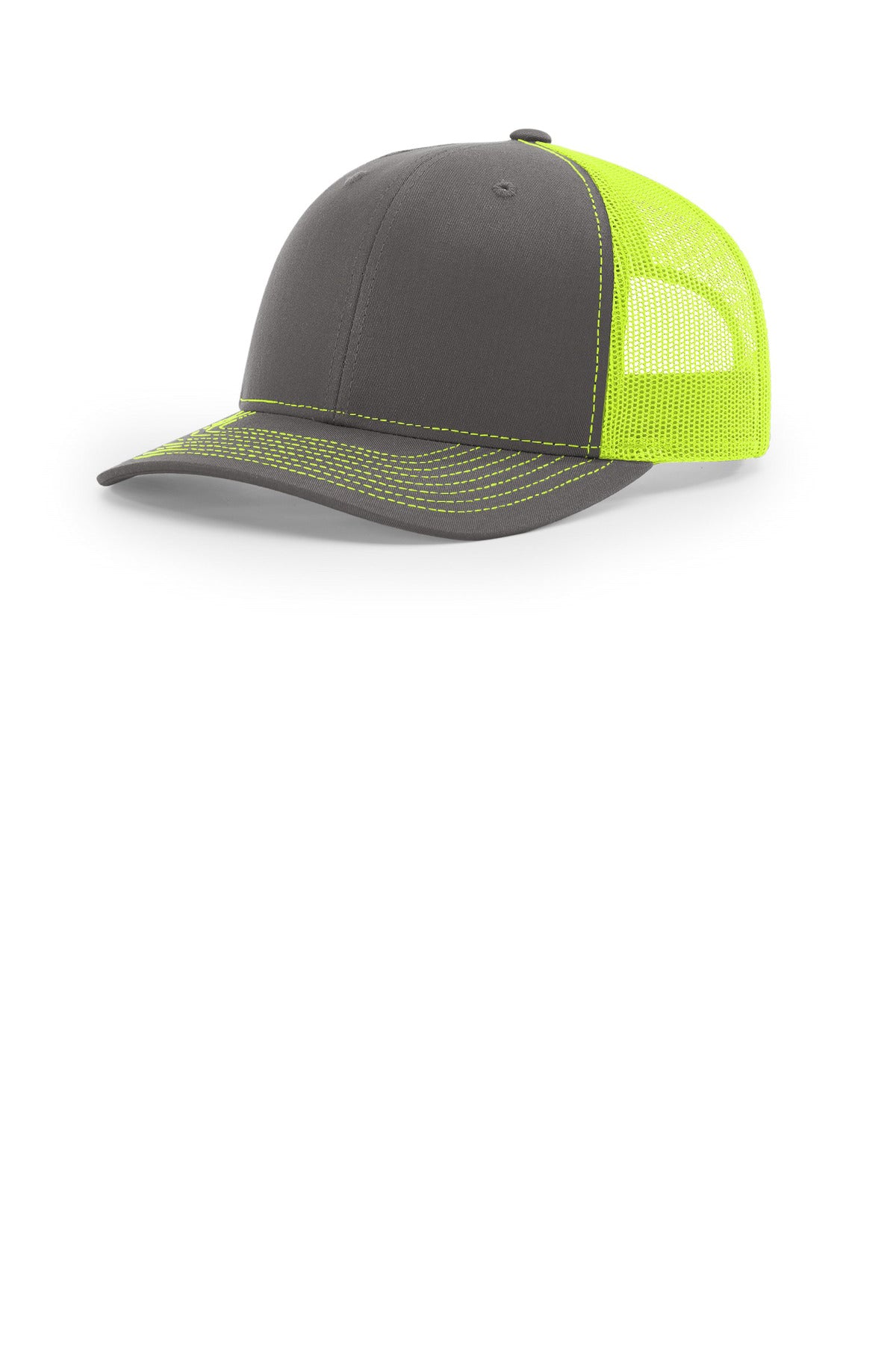 Richardson Trucker Cap 112 in Charcoal/ Neon Yellow