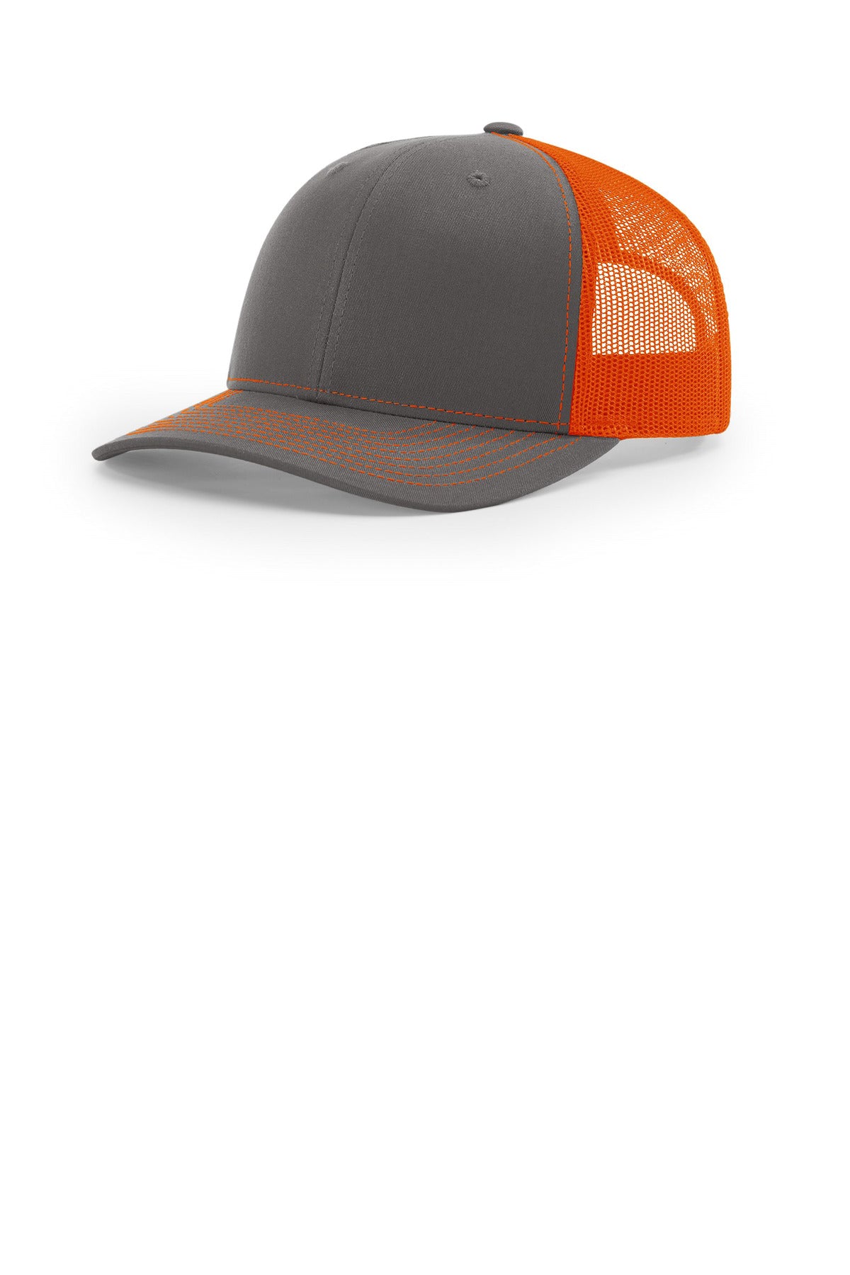 Richardson Trucker Cap 112 in Charcoal/ Orange