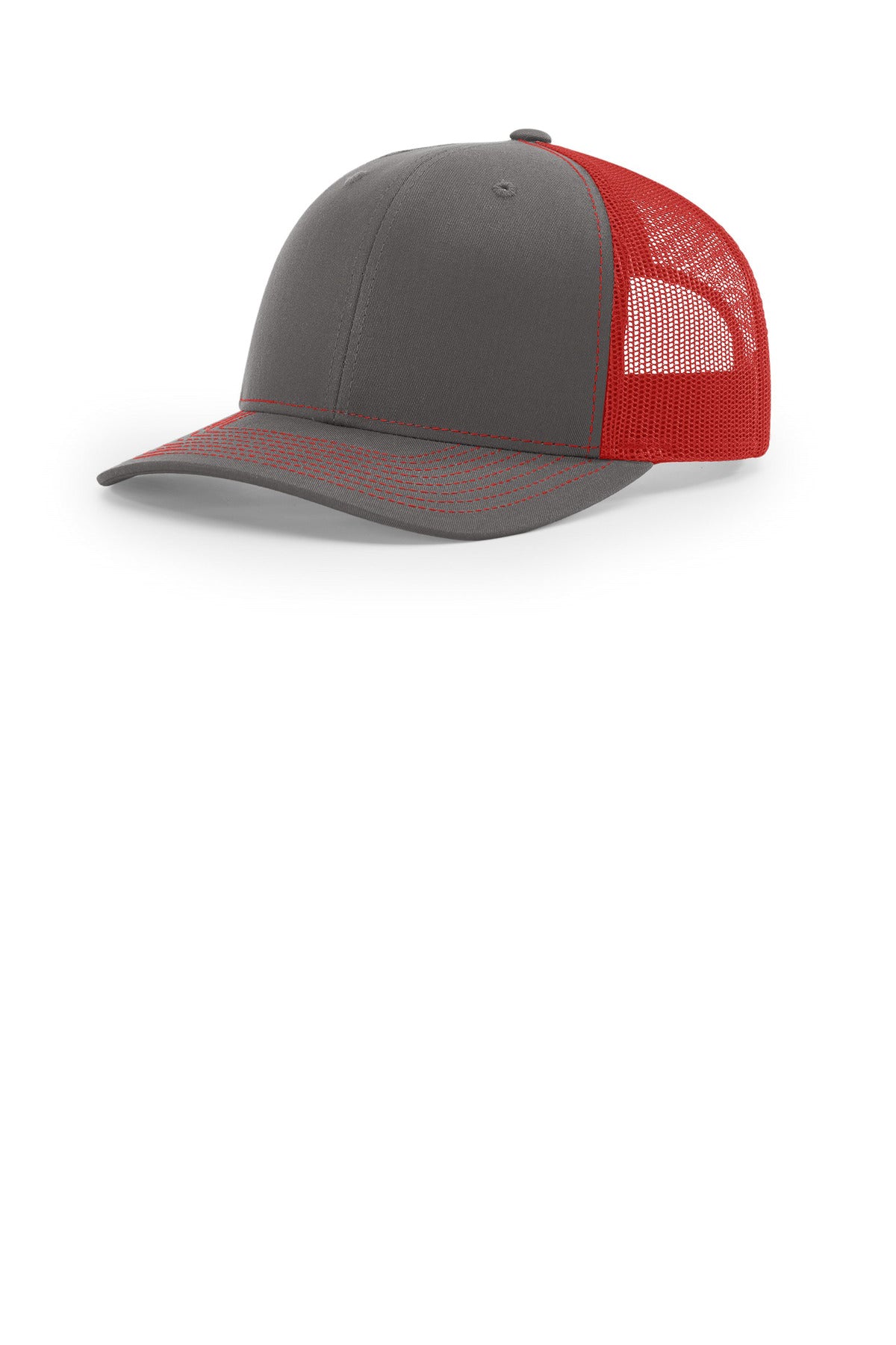 Richardson Trucker Cap 112 in Charcoal/ Red