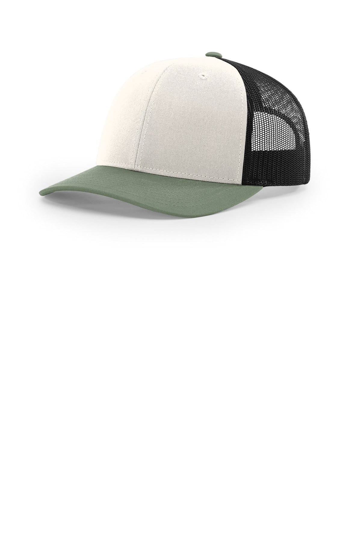 Richardson Trucker Cap 112 in Cream/ Black/ Loden