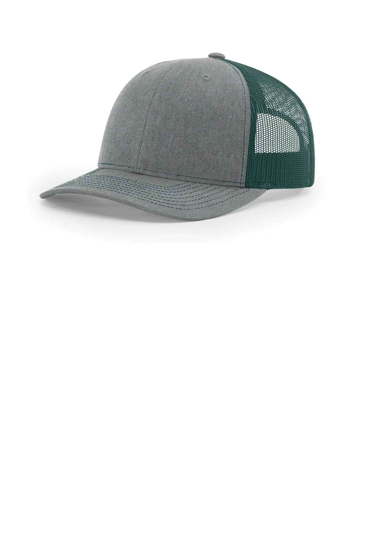 Richardson Trucker Cap 112 in Heather Grey/ Dark Green