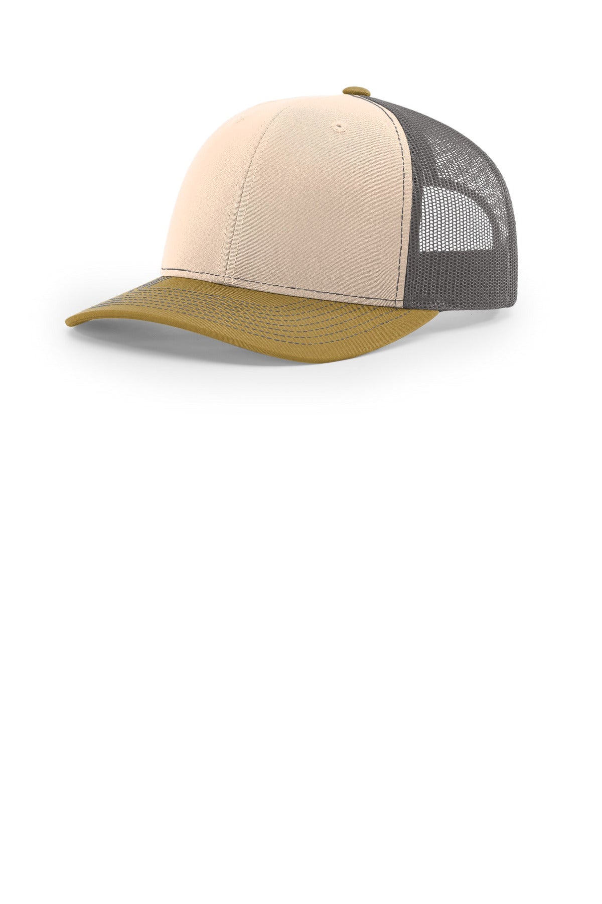 Richardson Trucker Cap 112 in Mink Beige/ Charcoal/ Amber Gold