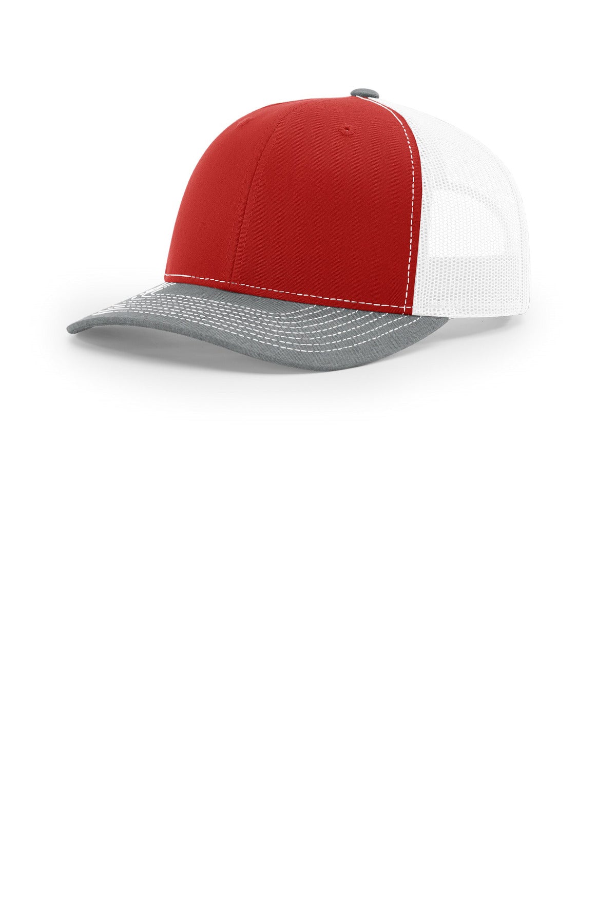 Richardson Trucker Cap 112 in Red/ White/ Heather Grey