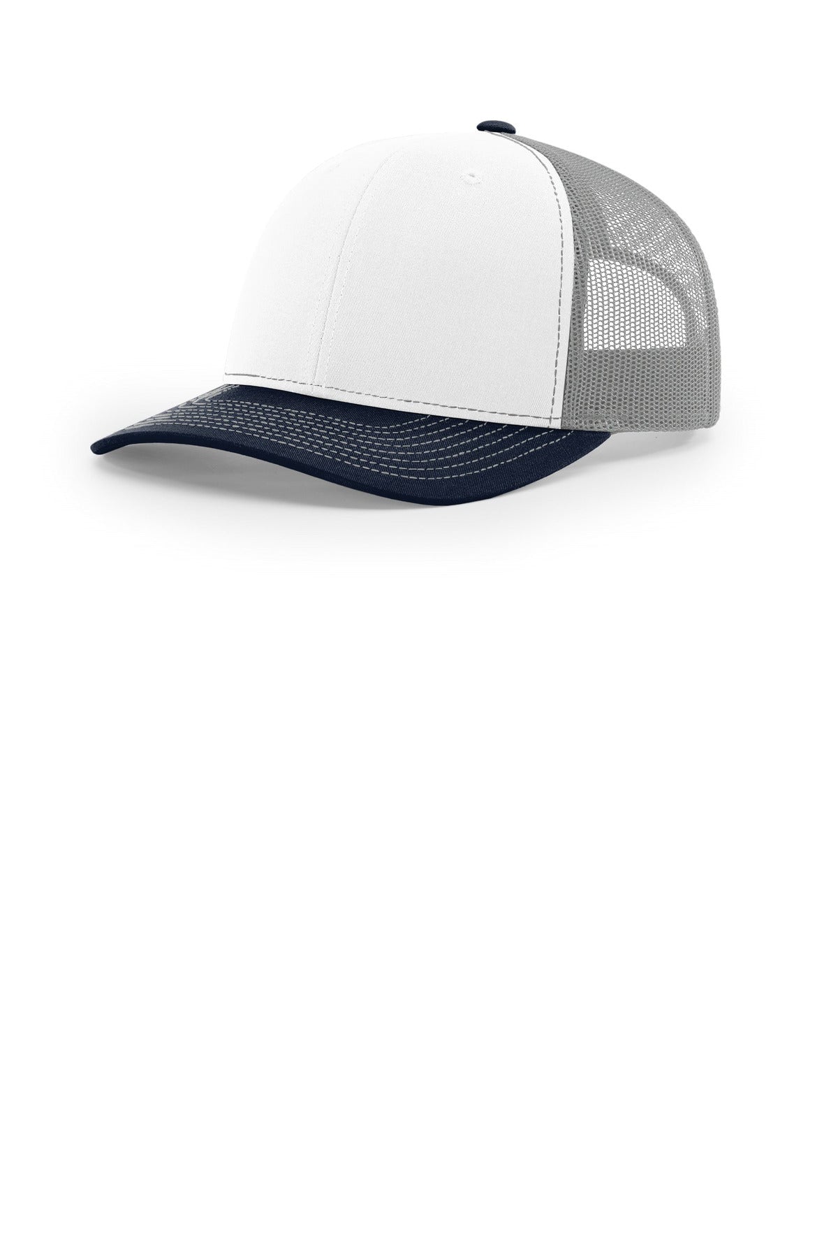 Richardson Trucker Cap 112 in White/ Aluminum/ Navy