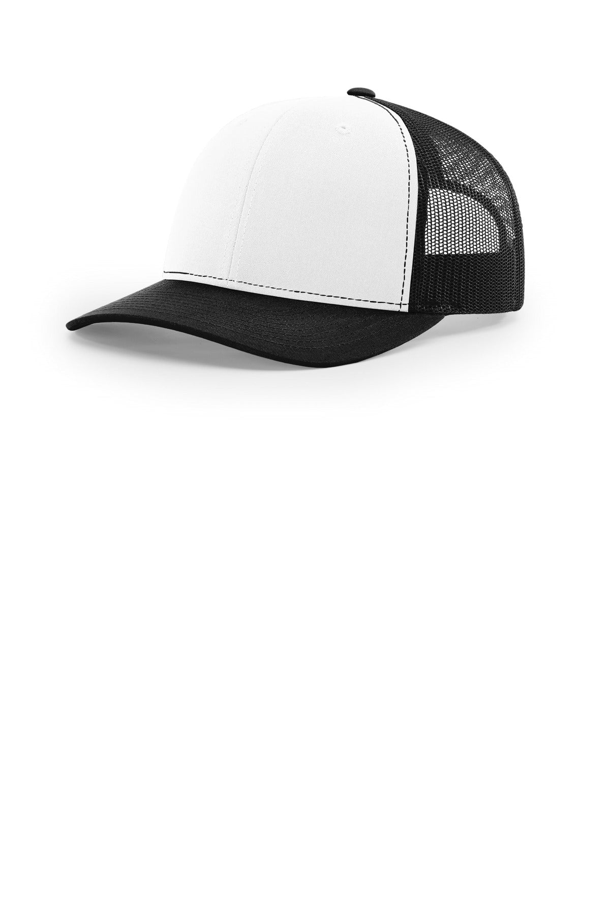 Richardson Trucker Cap 112 in White/ Black/ Black