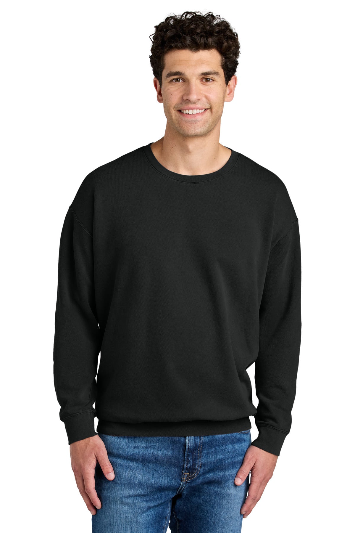 Comfort Colors Lightweight Crewneck Sweatshirt 1466 in Black