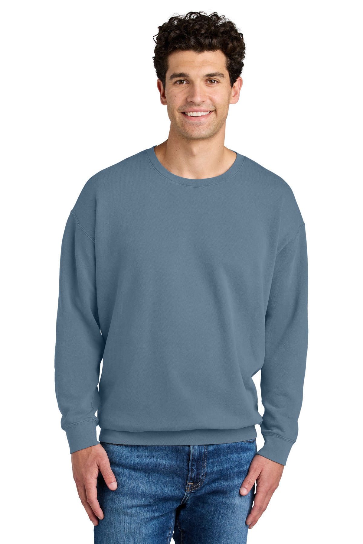 Comfort Colors Lightweight Crewneck Sweatshirt 1466 in Blue Jean
