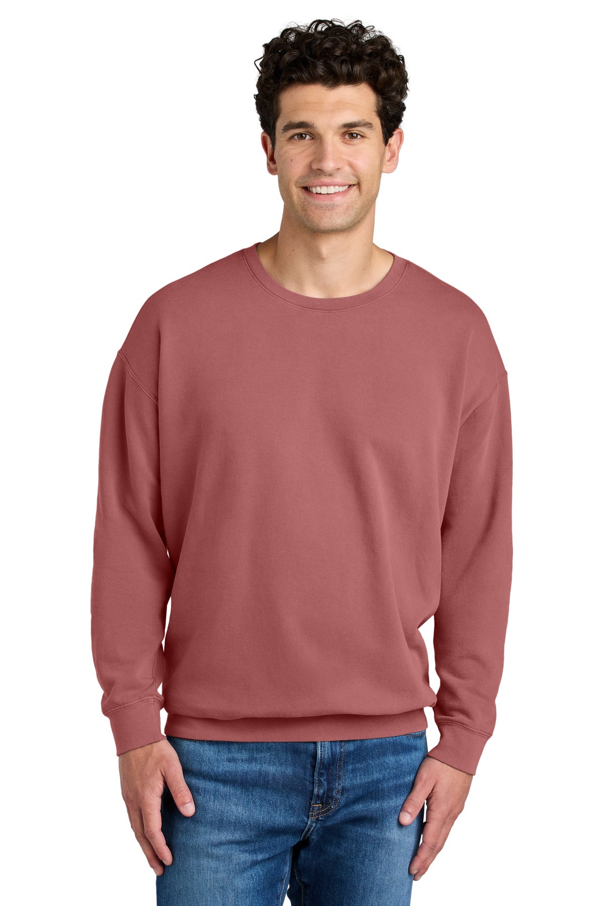Comfort Colors Lightweight Crewneck Sweatshirt 1466 in Crimson