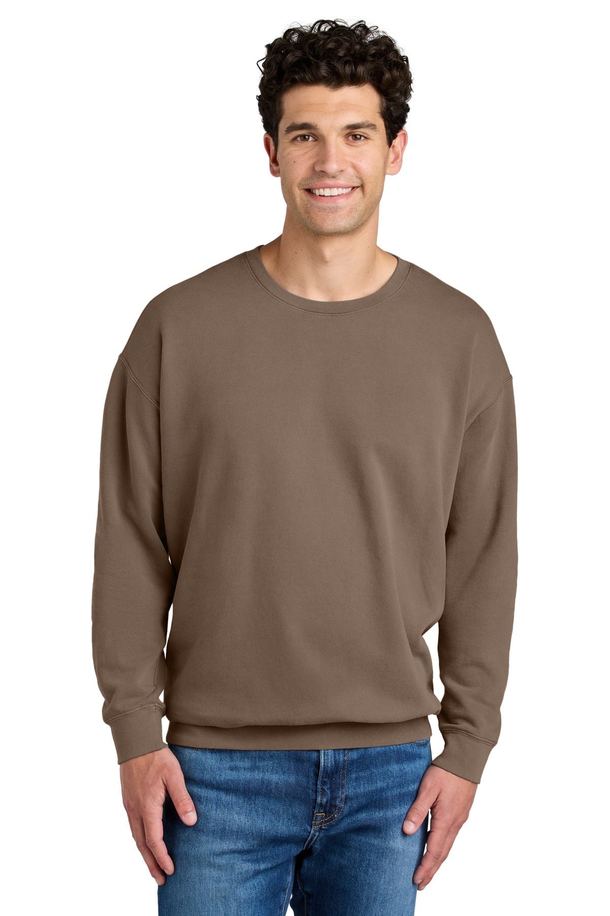 Comfort Colors Lightweight Crewneck Sweatshirt 1466 in Espresso
