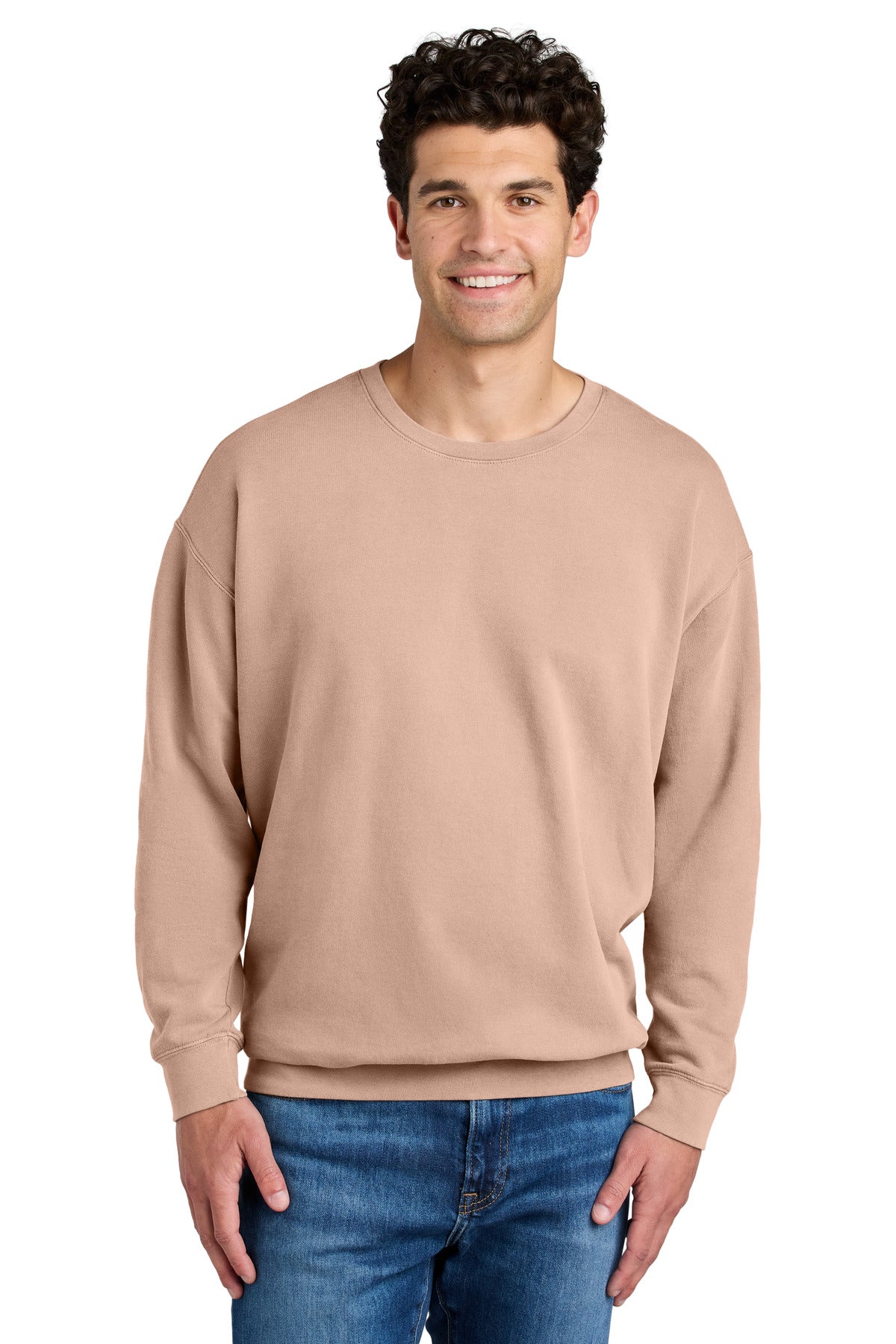 Comfort Colors Lightweight Crewneck Sweatshirt 1466 in Peachy
