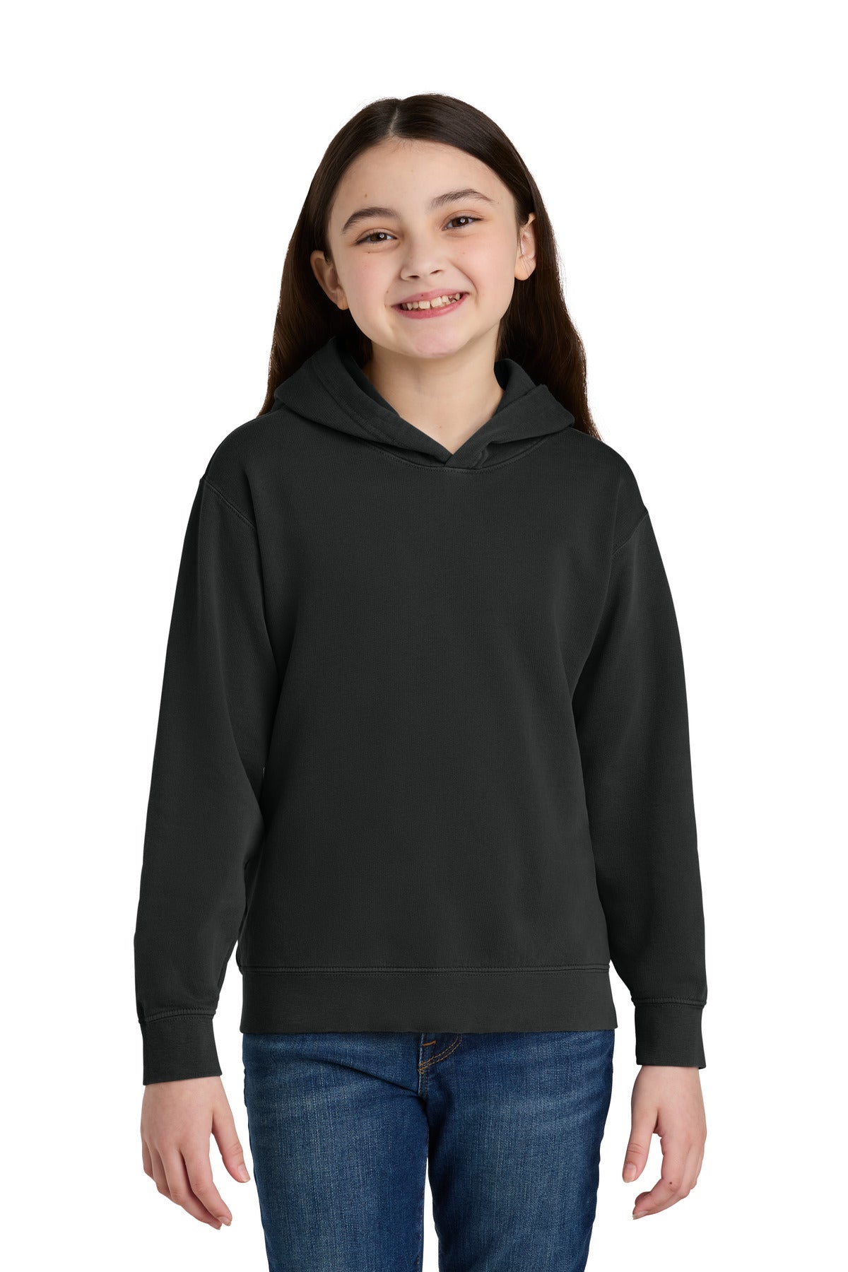 Comfort Colors Youth Lightweight Hooded Sweatshirt 1467Y in Black