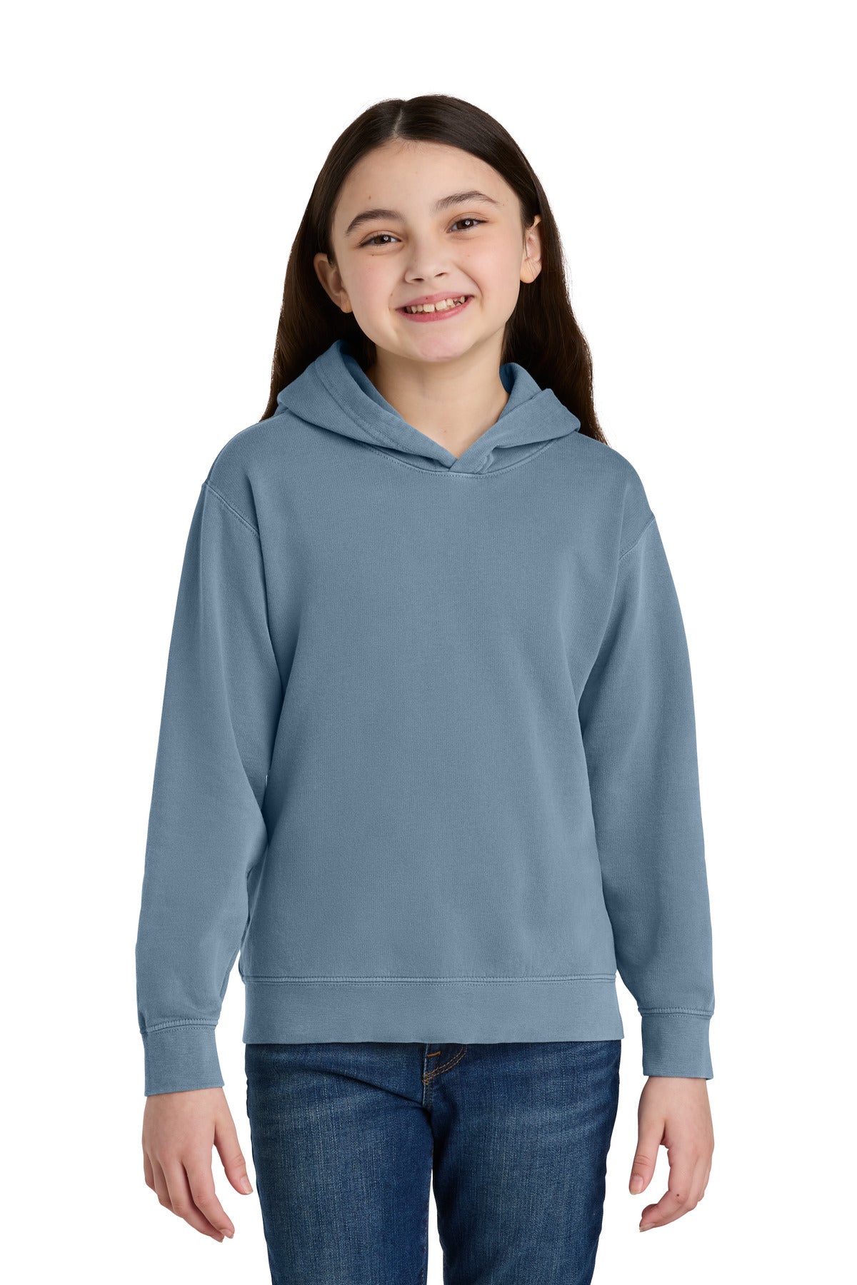 Comfort Colors Youth Lightweight Hooded Sweatshirt 1467Y in Blue Jean