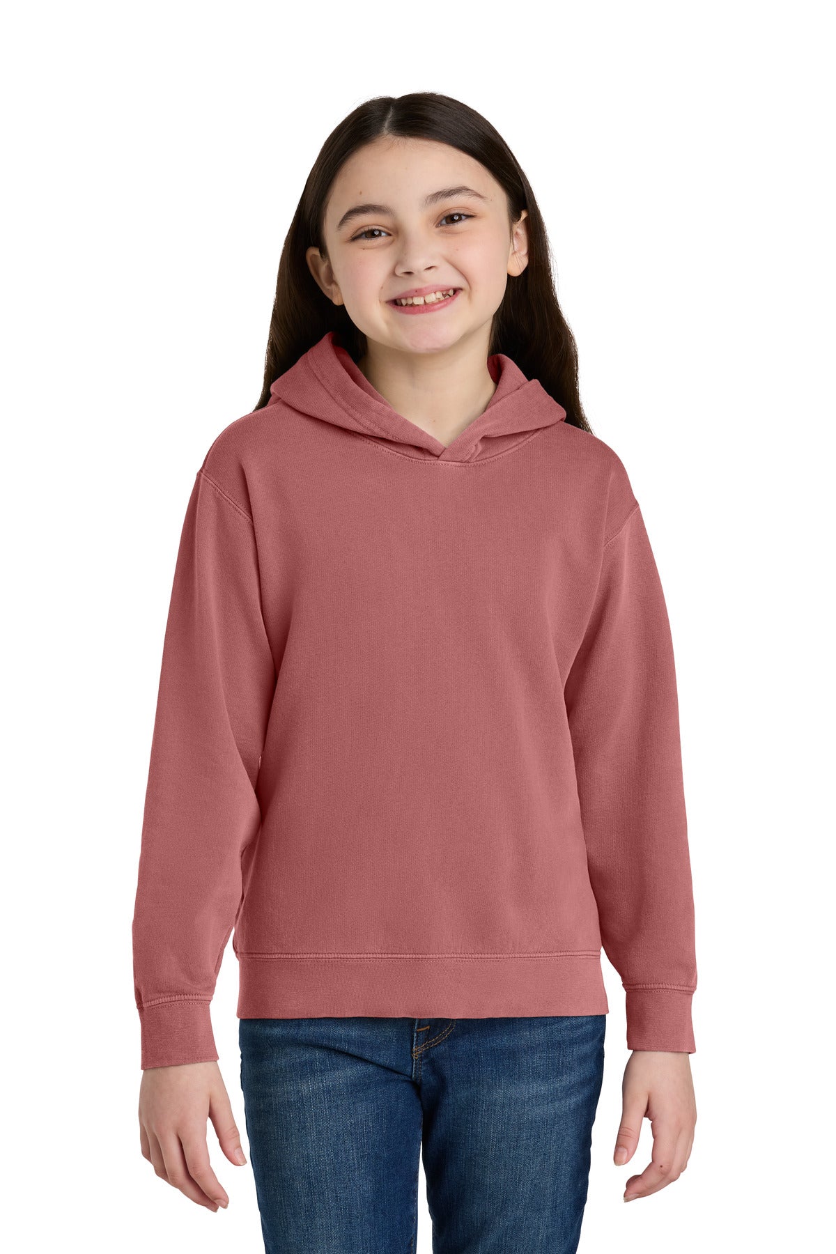 Comfort Colors Youth Lightweight Hooded Sweatshirt 1467Y in Crimson