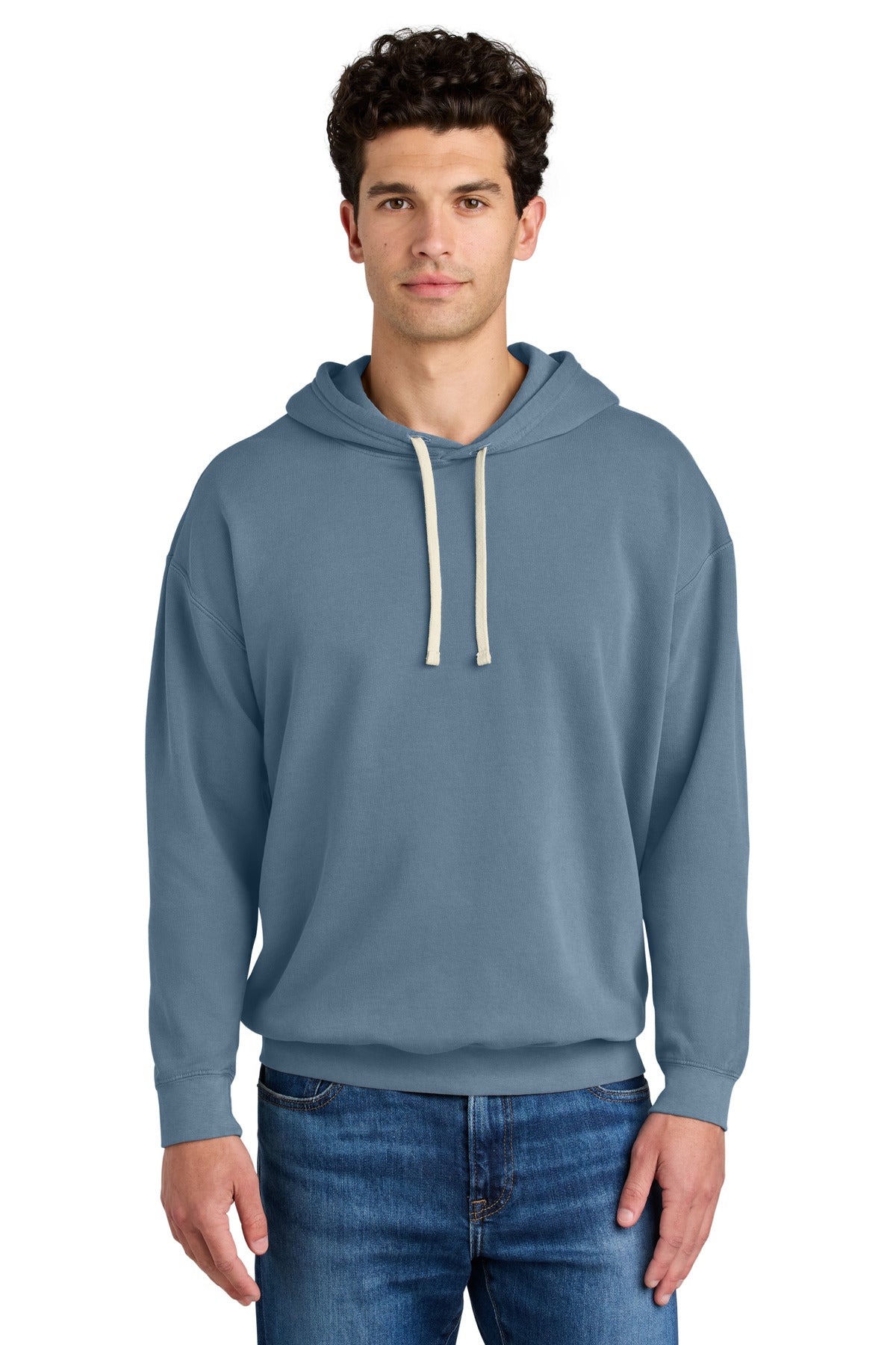 Comfort Colors Lightweight Hooded Sweatshirt 1467 in Blue Jean