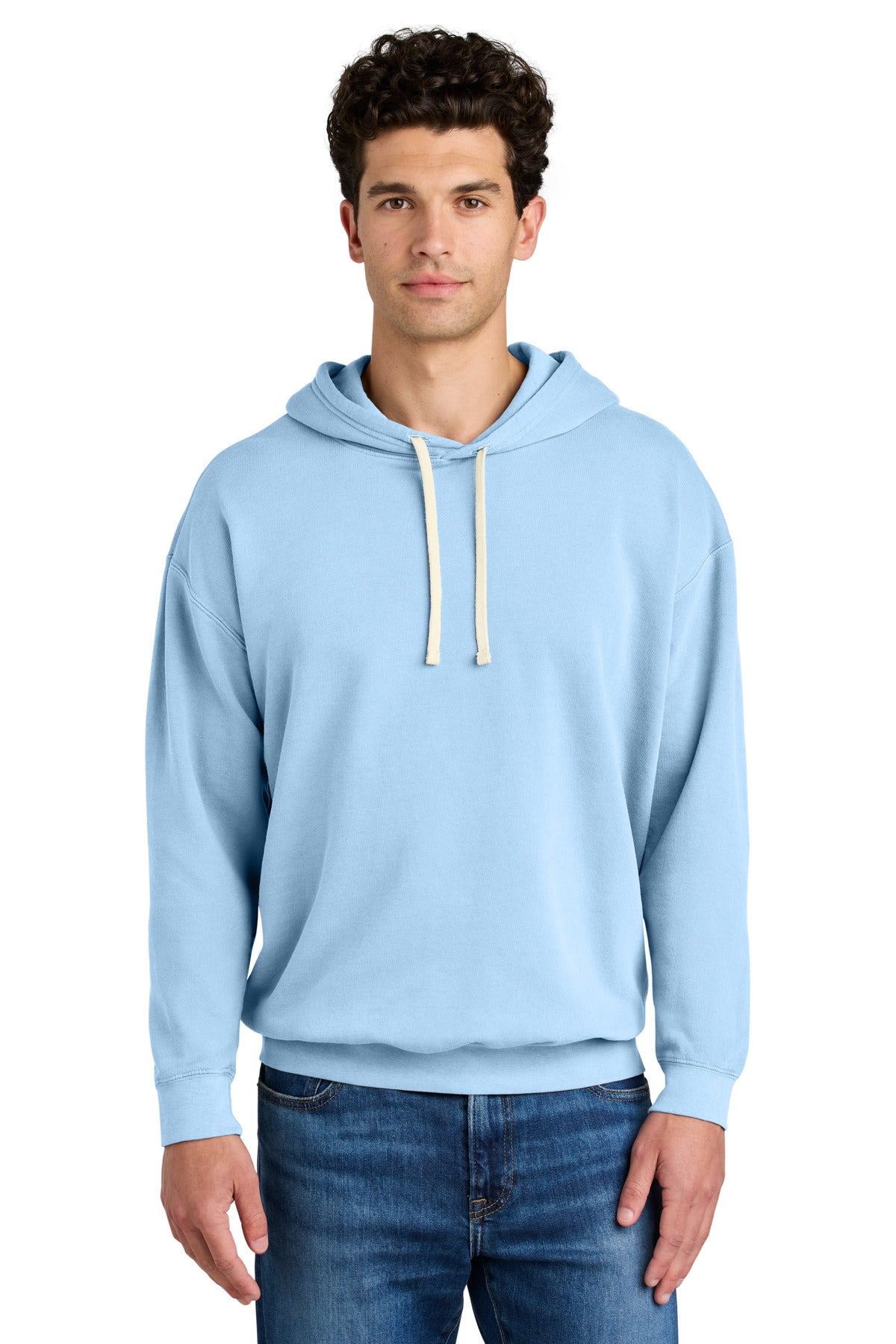 Comfort Colors Lightweight Hooded Sweatshirt 1467 in Hydrangea