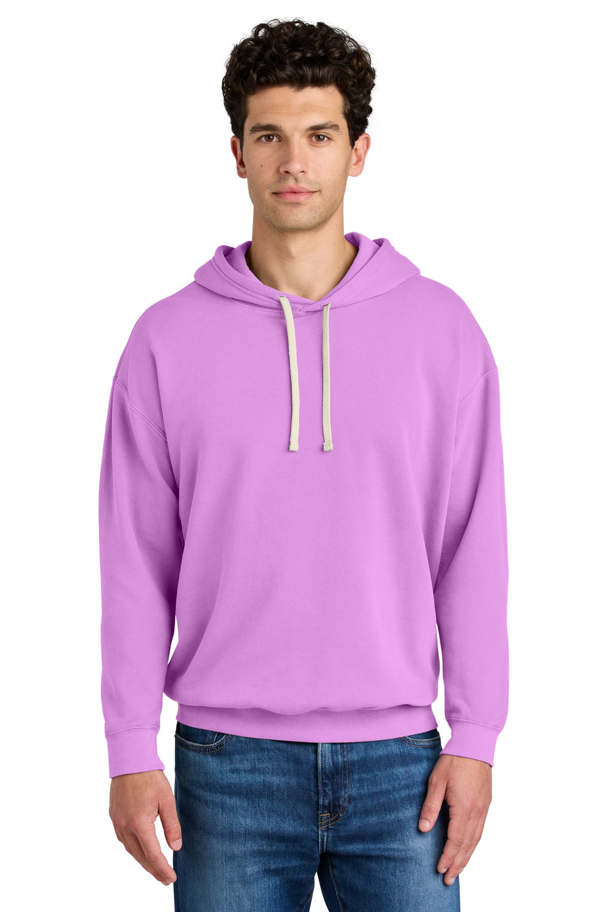 Comfort Colors Lightweight Hooded Sweatshirt 1467 in Neon Violet
